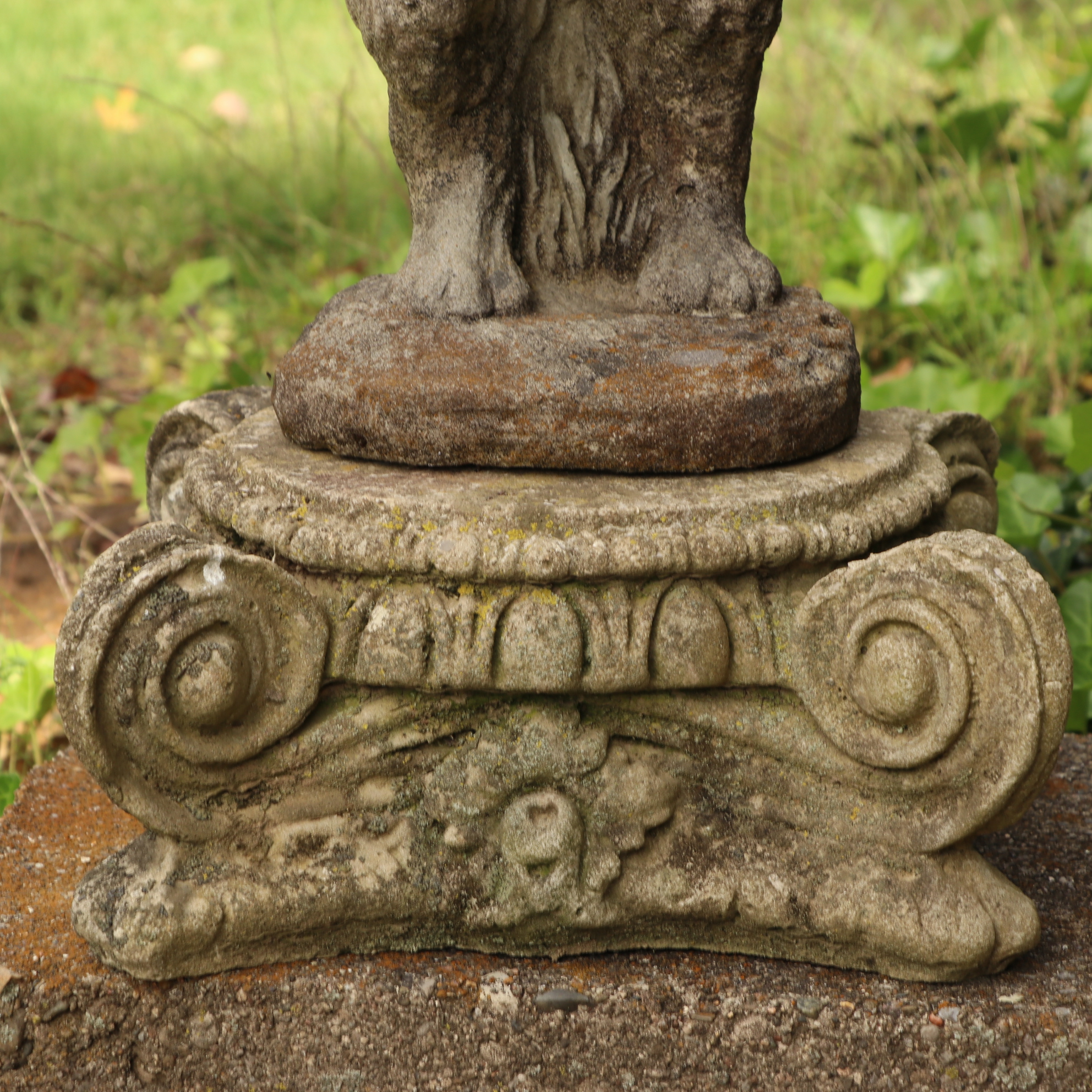 Peter Rabbit Concrete Garden Statue on Column Stand