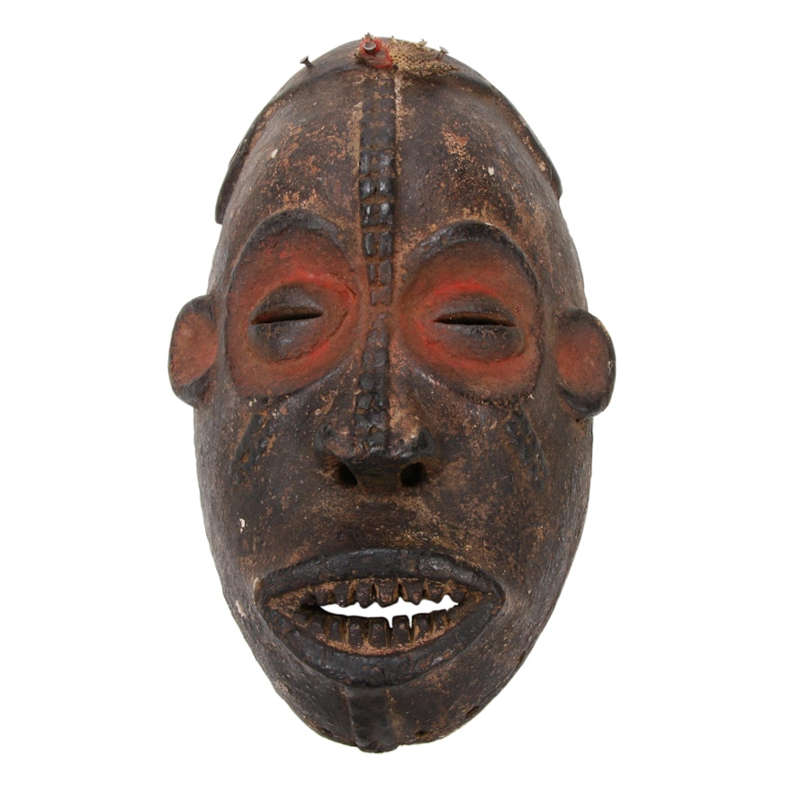 Central African Hand-Carved Wood Mask, Democratic Republic of the Congo