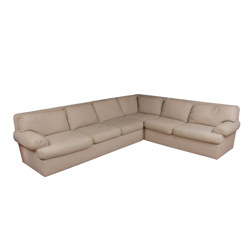 Woven Herringbone Upholstered Sectional Sofa