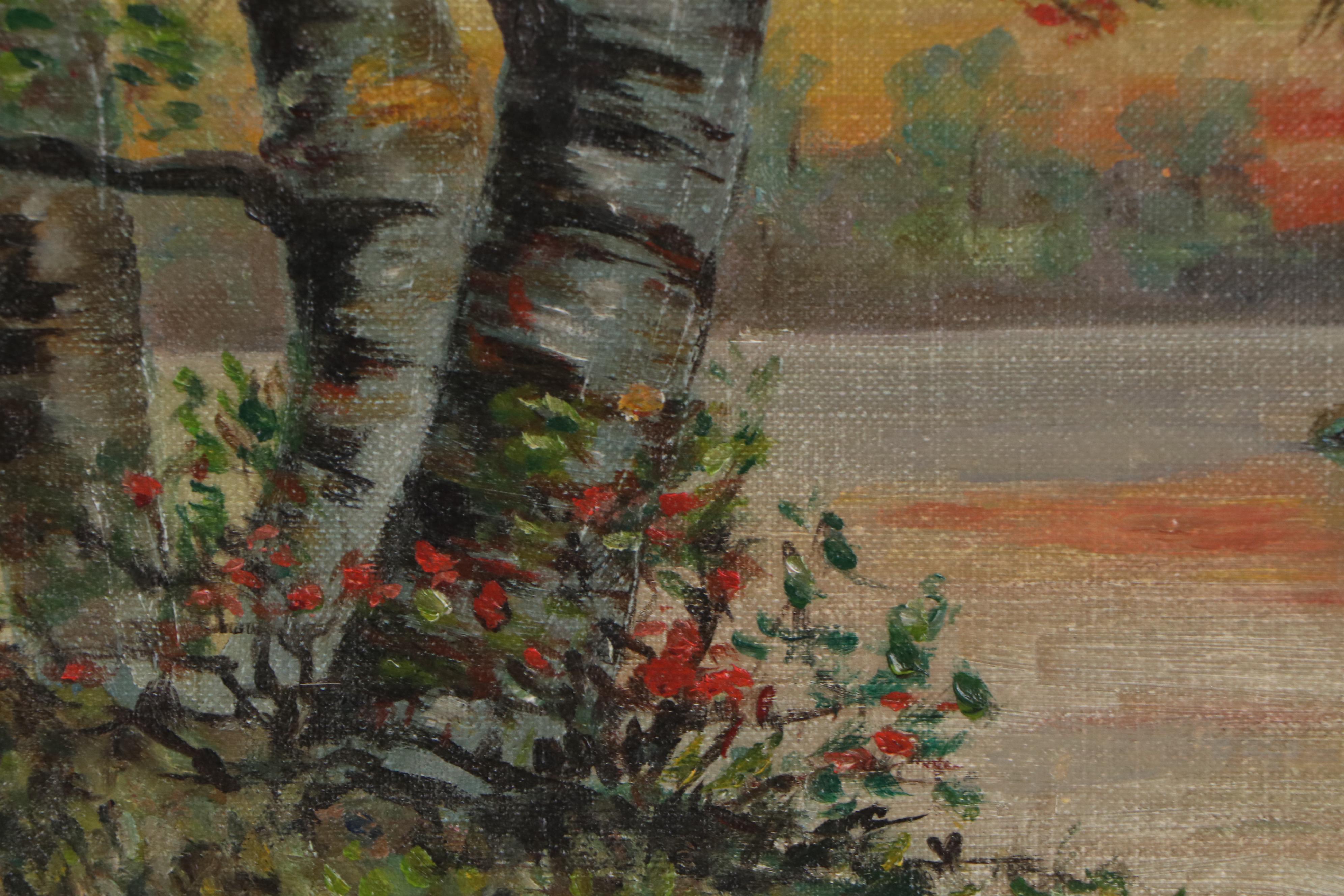 K.F. Fiedler Oil Painting of Landscape, 20th Century