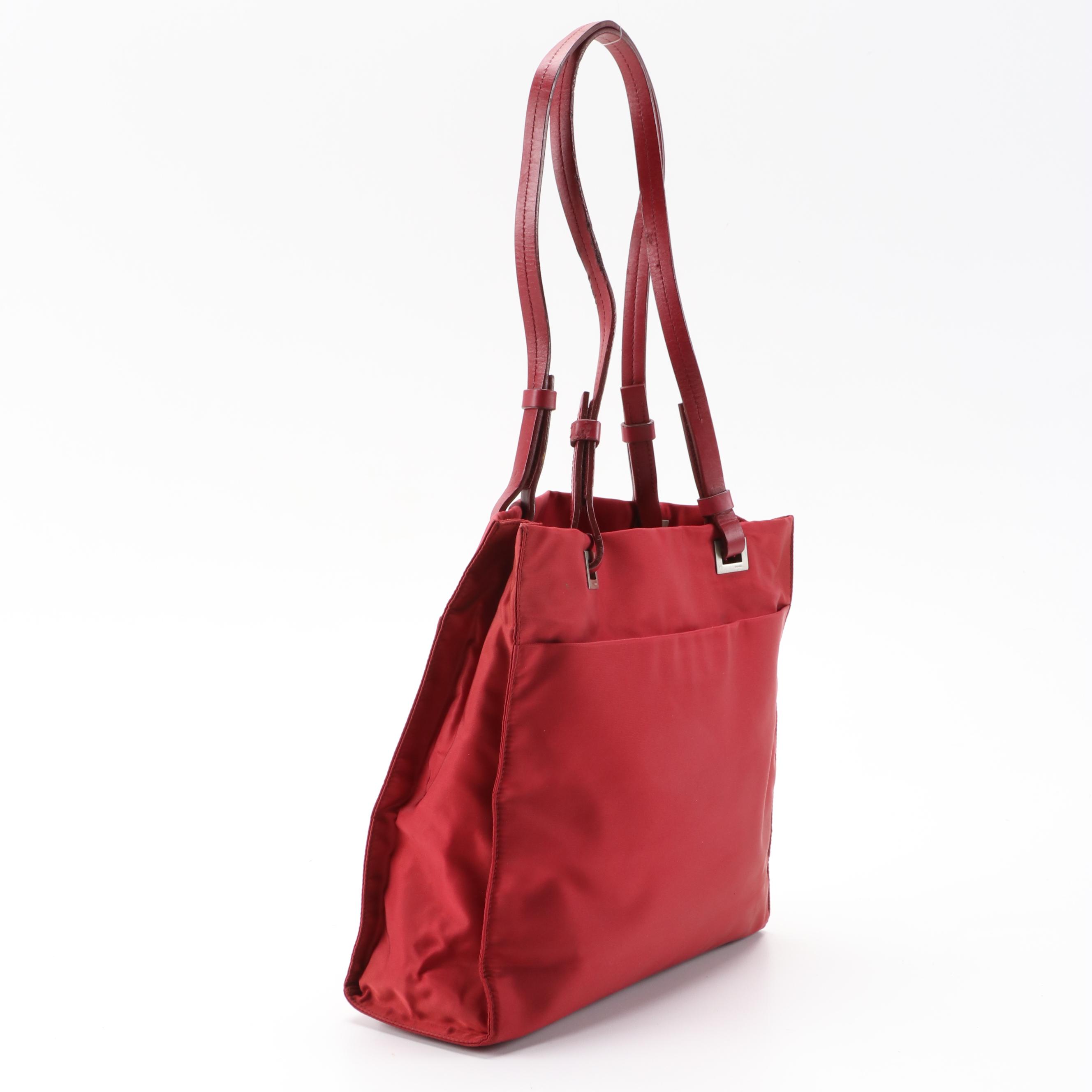 Prada Cerise Tessuto Metallo Shoulder Bag