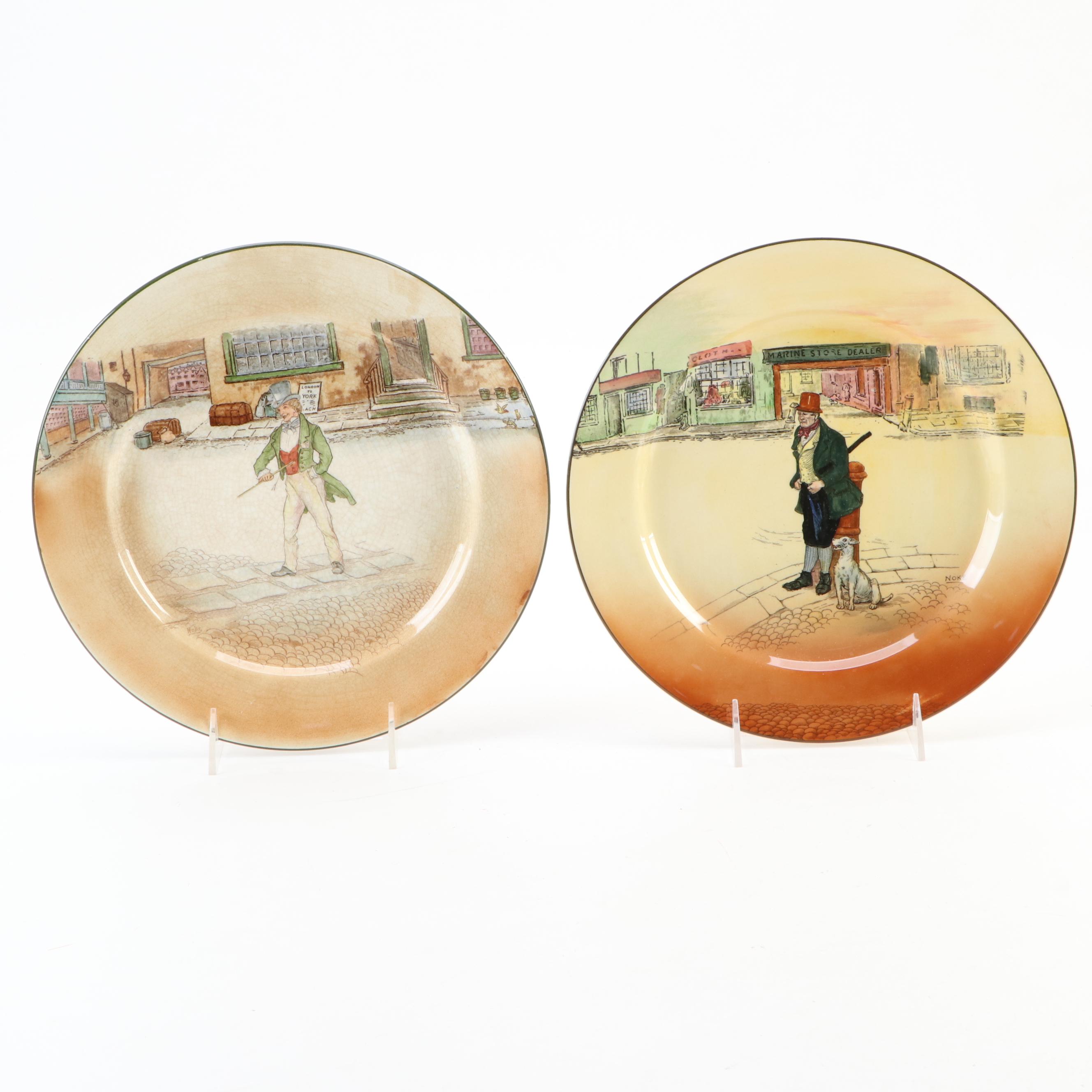 Royal Doulton Dickens Ware Plates, Early to Mid 20th Century