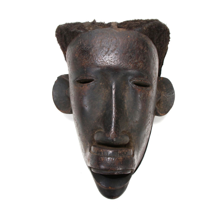 Makonde Style Mask Featuring Depiction of Top Lip Plate, East Africa