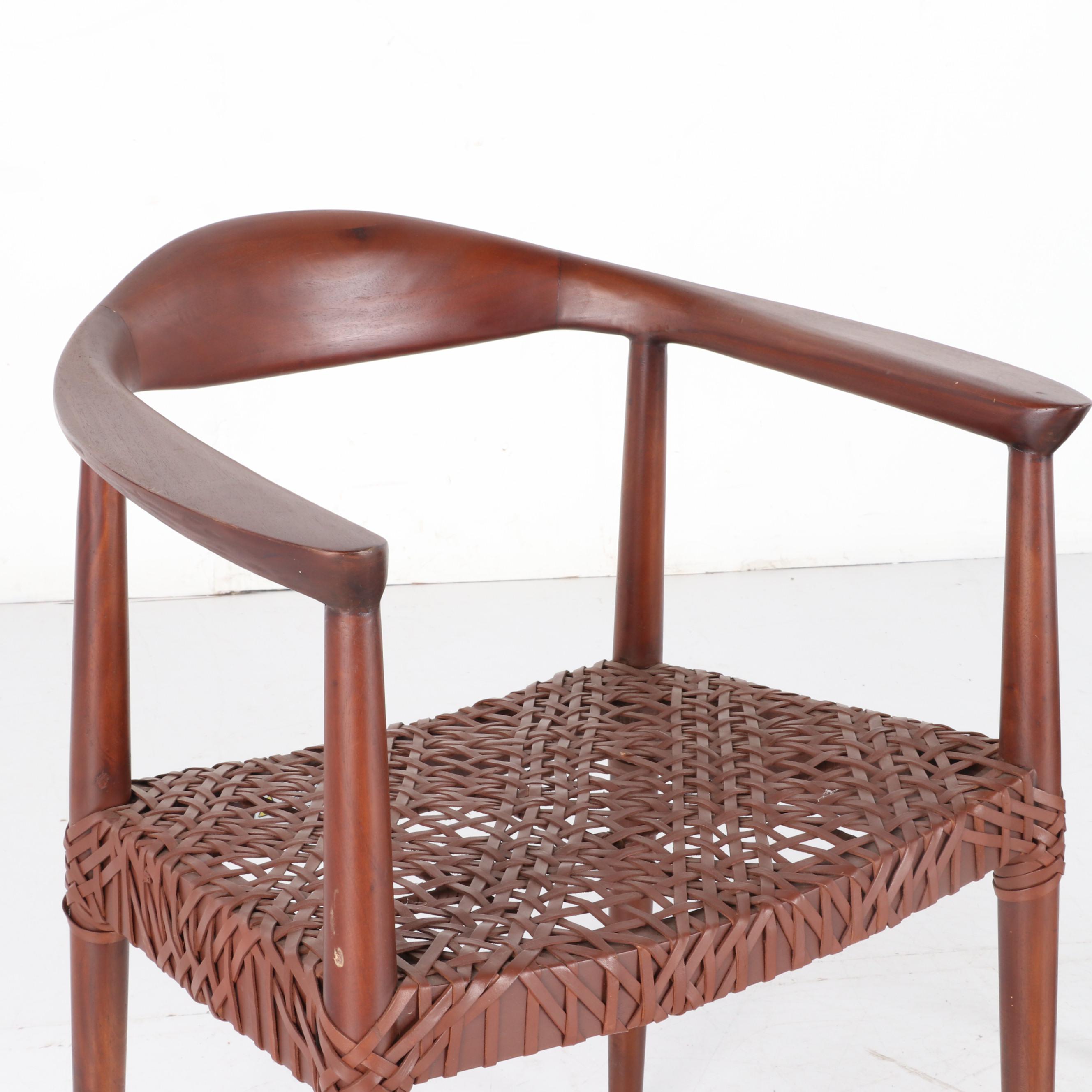 Safavieh Bandelier Woven Leather Arm Chairs