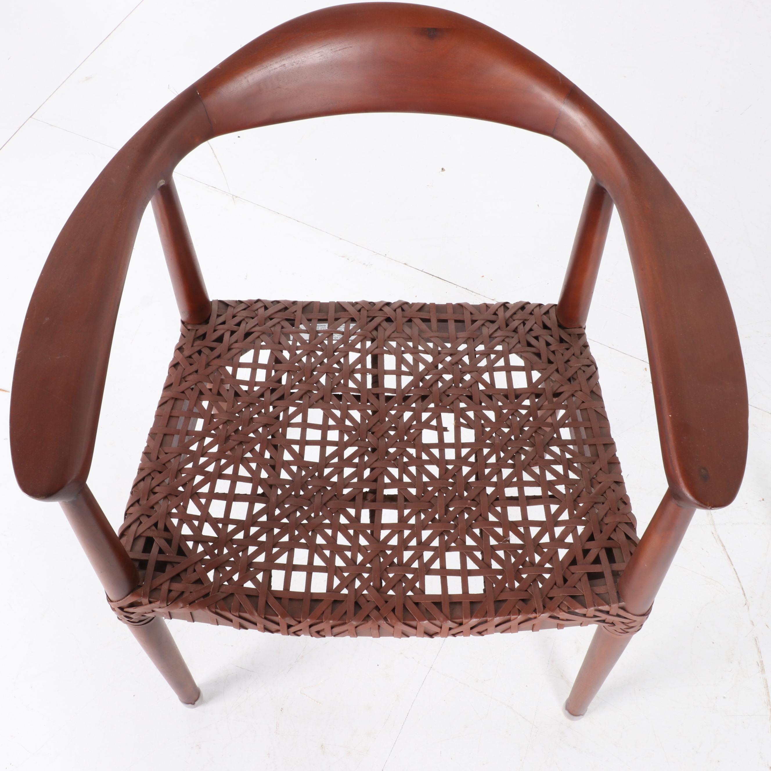 Safavieh Bandelier Woven Leather Arm Chairs