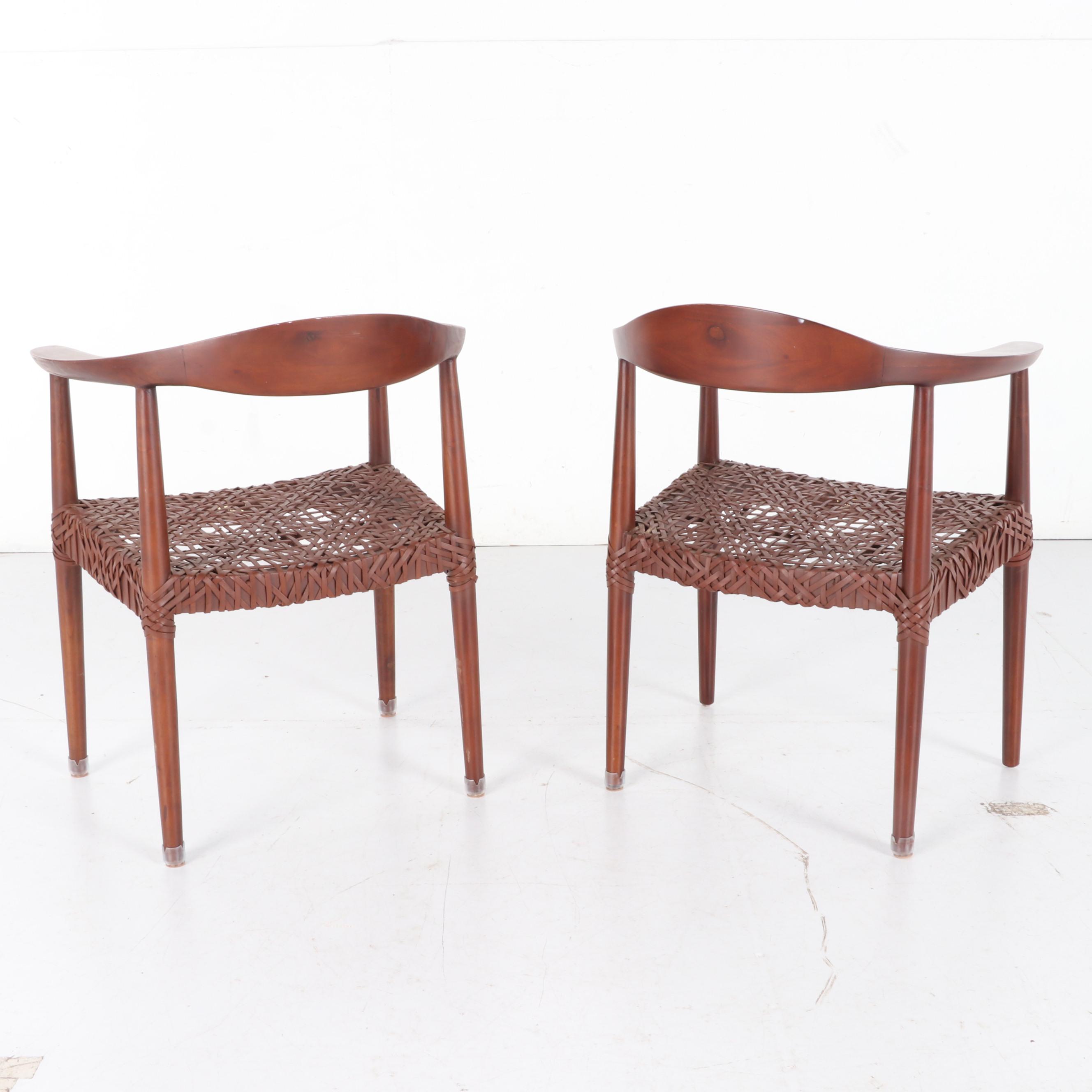 Safavieh Bandelier Woven Leather Arm Chairs