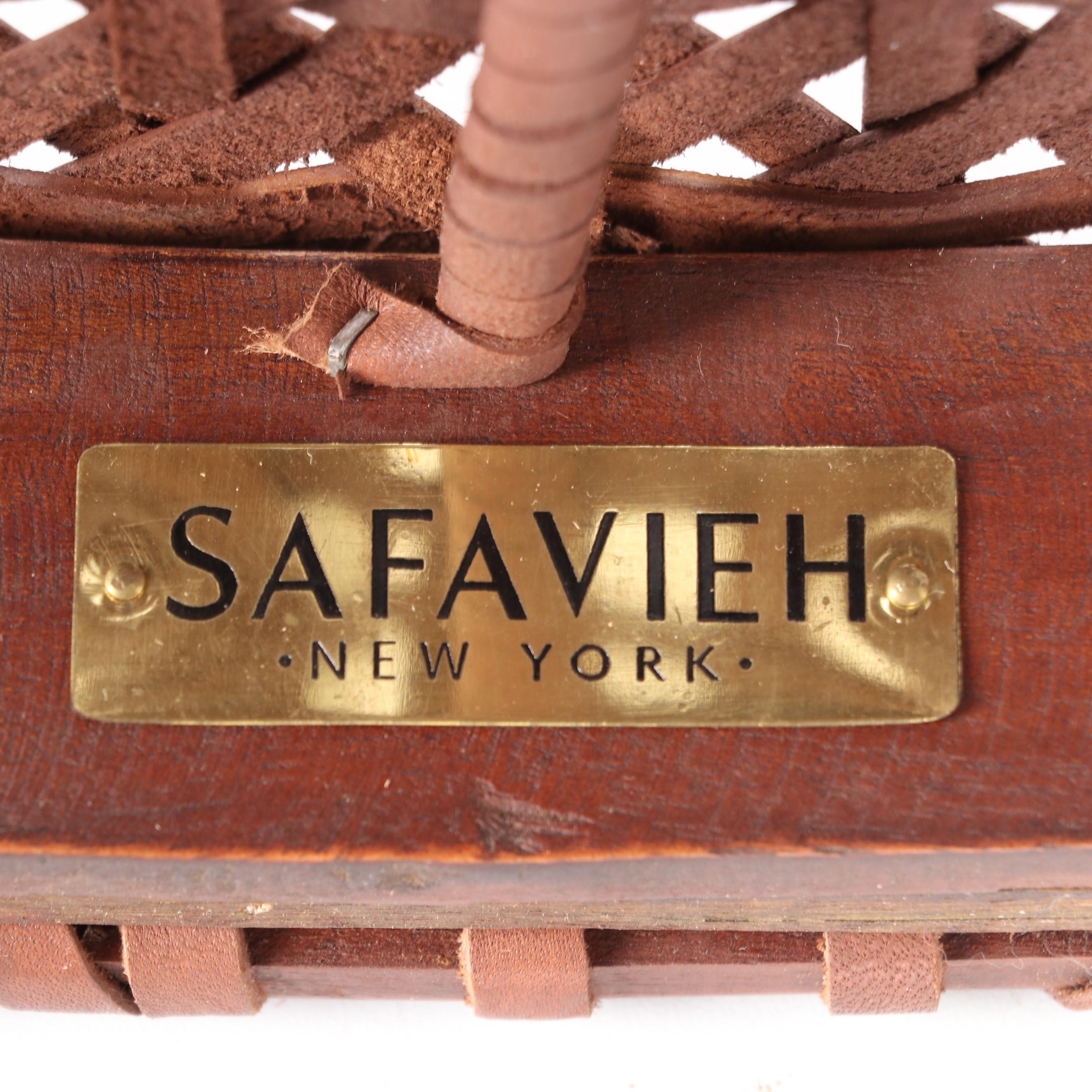 Safavieh Bandelier Woven Leather Arm Chairs