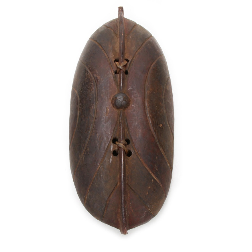 East African Carved-Wood Shield, Late 20th Century