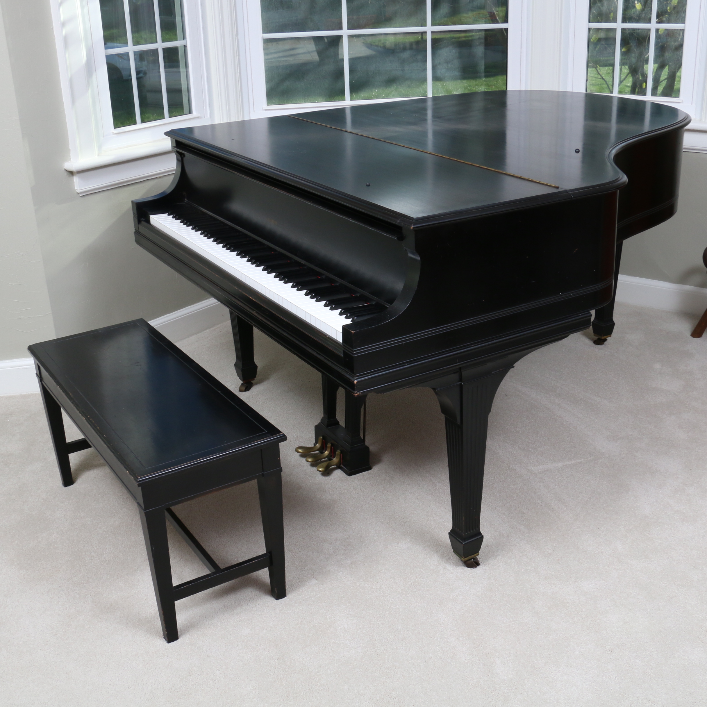 Everett Black Baby Grand Piano with Bench