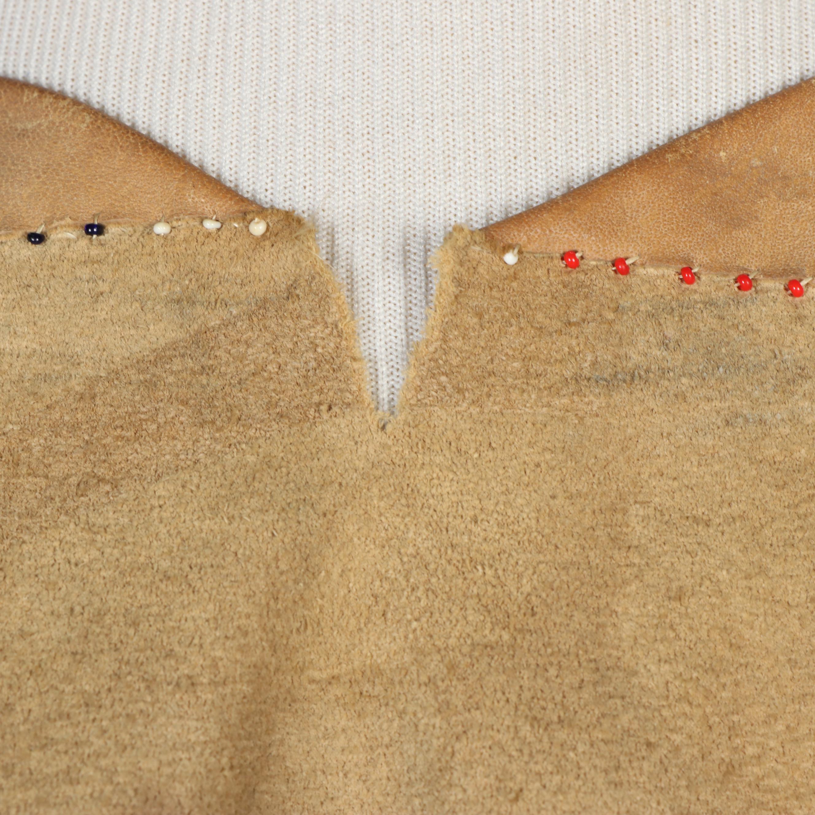 Native American Style Buckskin Jingle Cone and Beaded Poncho