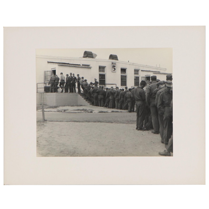 Silver Gelatin Photograph of Military Line Up, Circa 1940