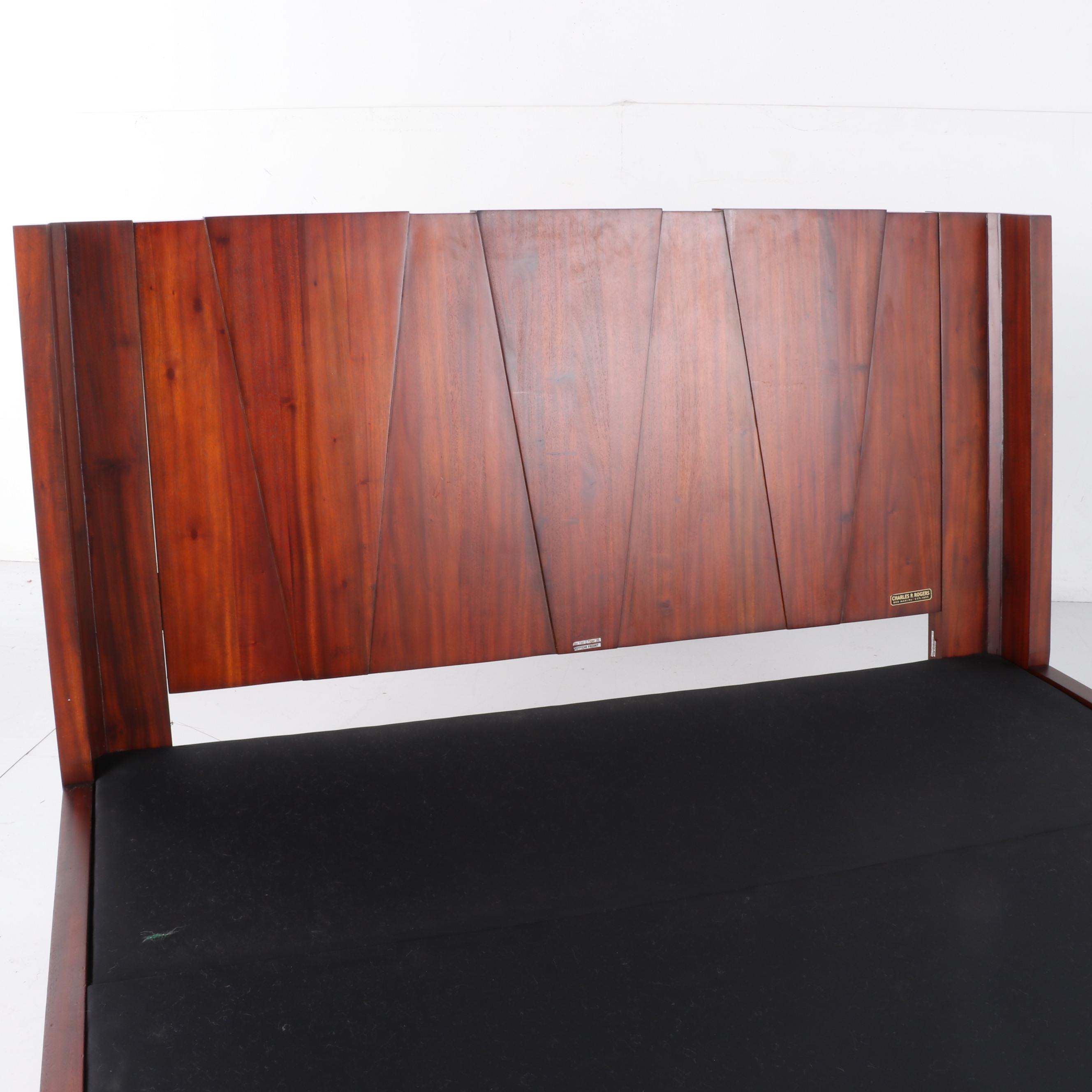 Charles Rogers Barcelona Mahogany Queen Platform Bed Frame
