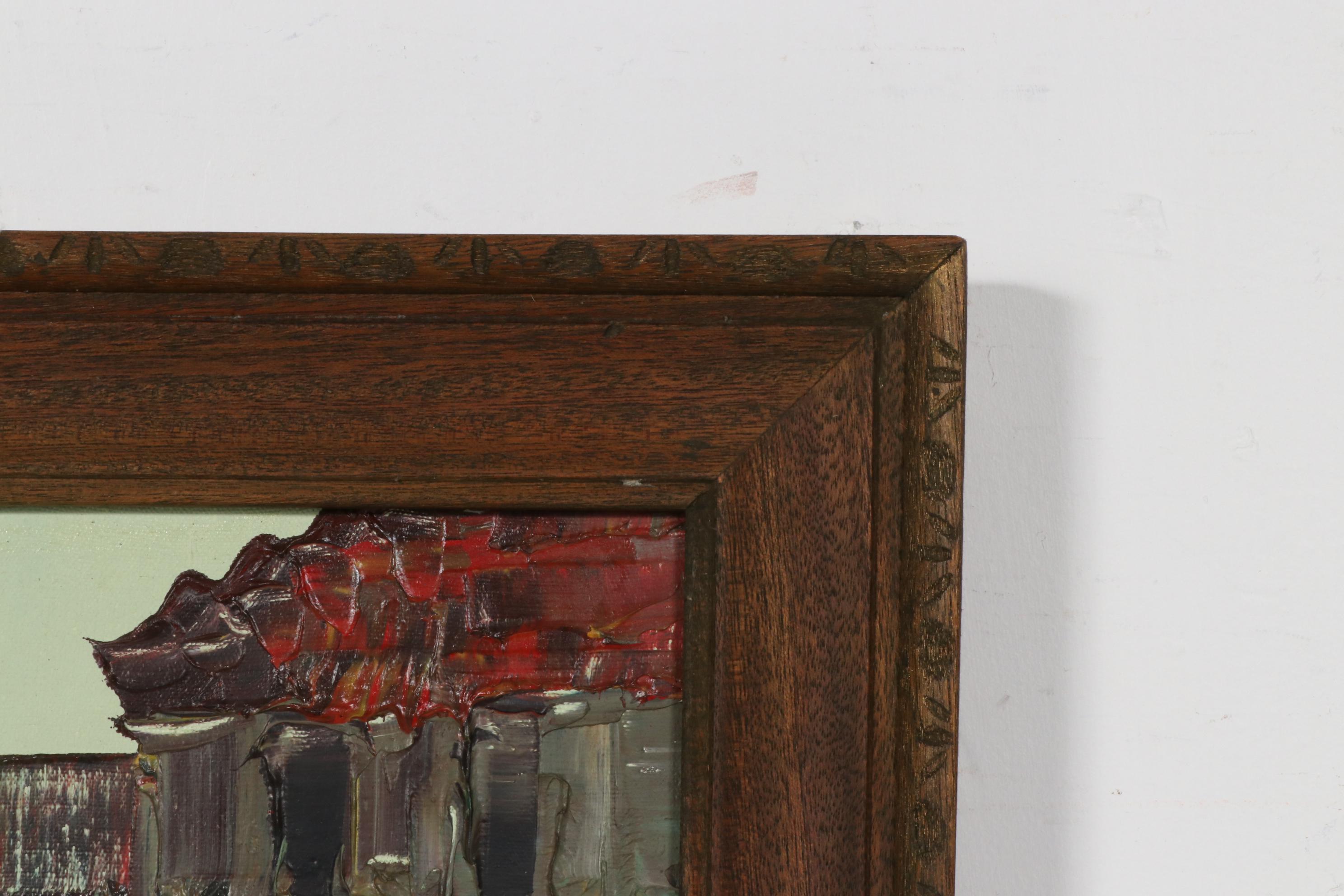 Enrico Zablan Oil Painting of Philippines Street Scene, Mid to Late 20th Century