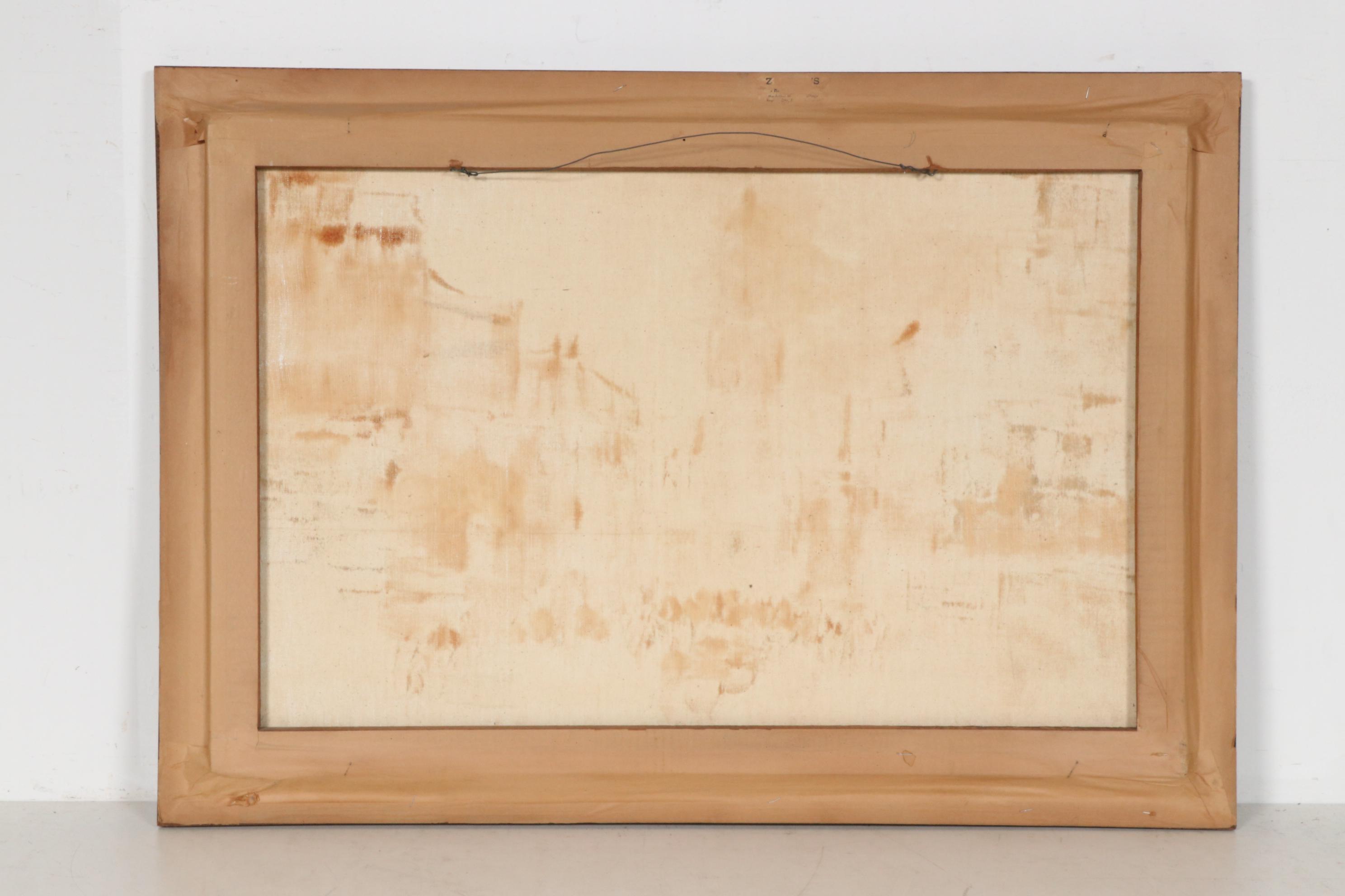 Enrico Zablan Oil Painting of Philippines Street Scene, Mid to Late 20th Century