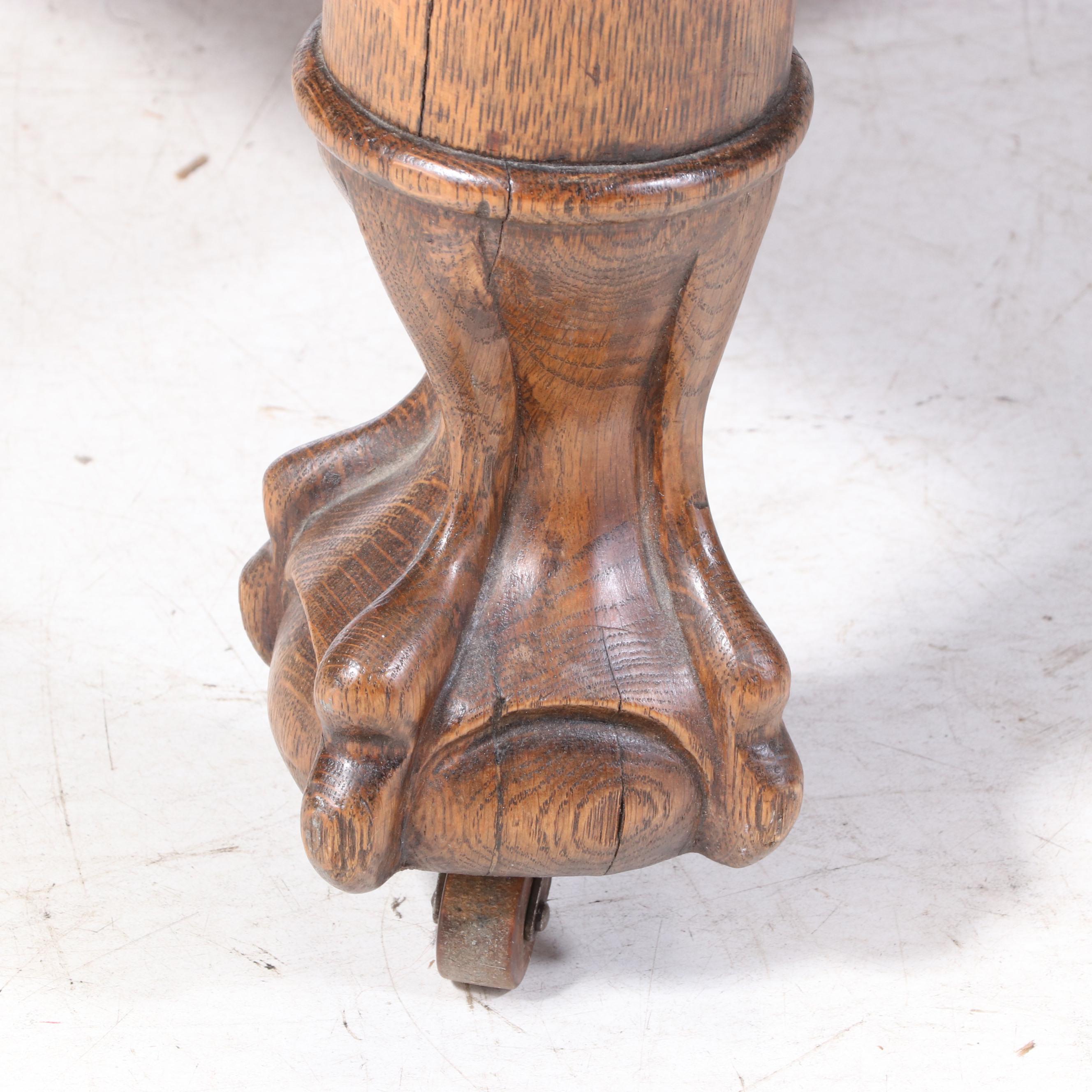 Oak Flat Arm Upholstered Arm Chair