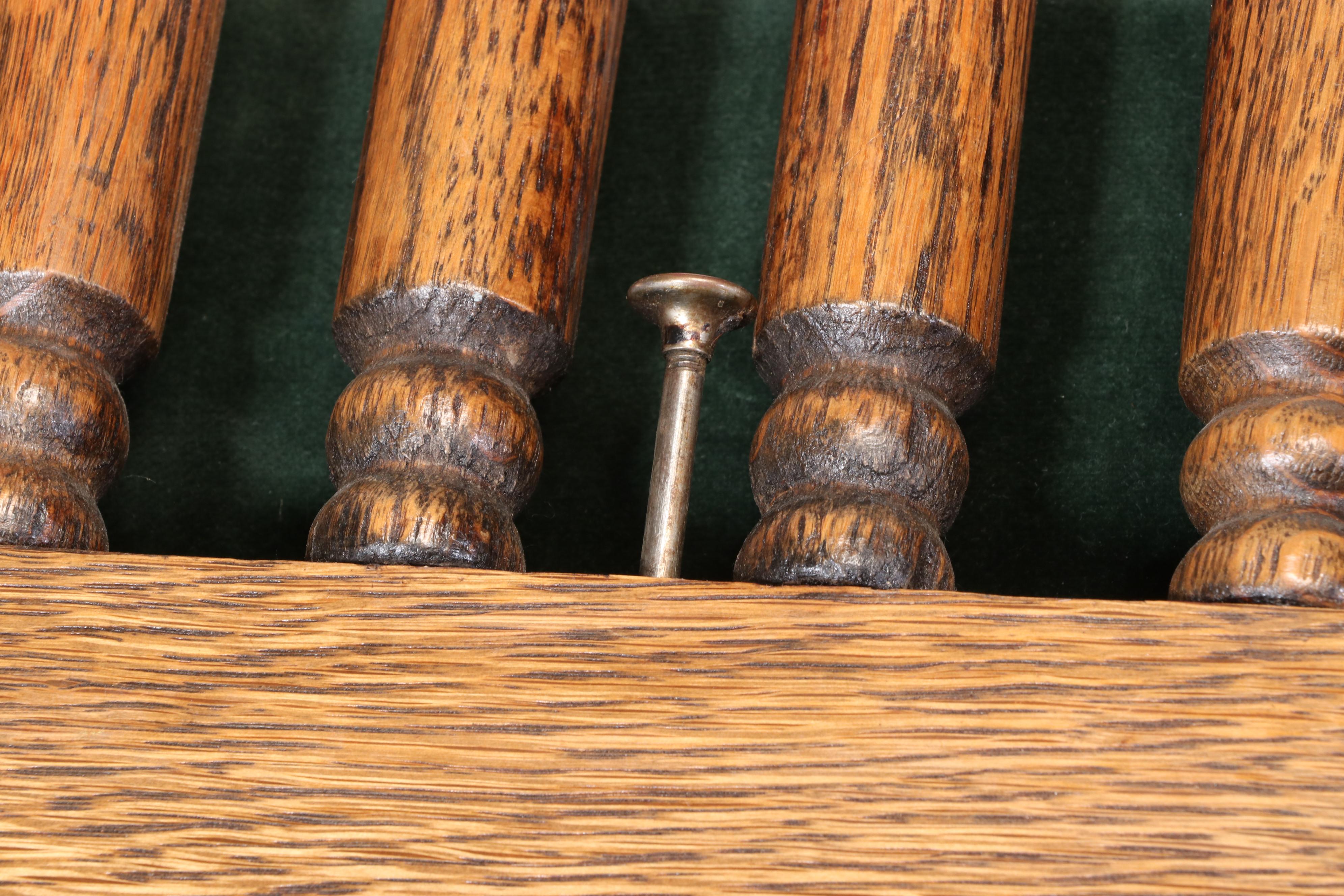 Oak Flat Arm Upholstered Arm Chair