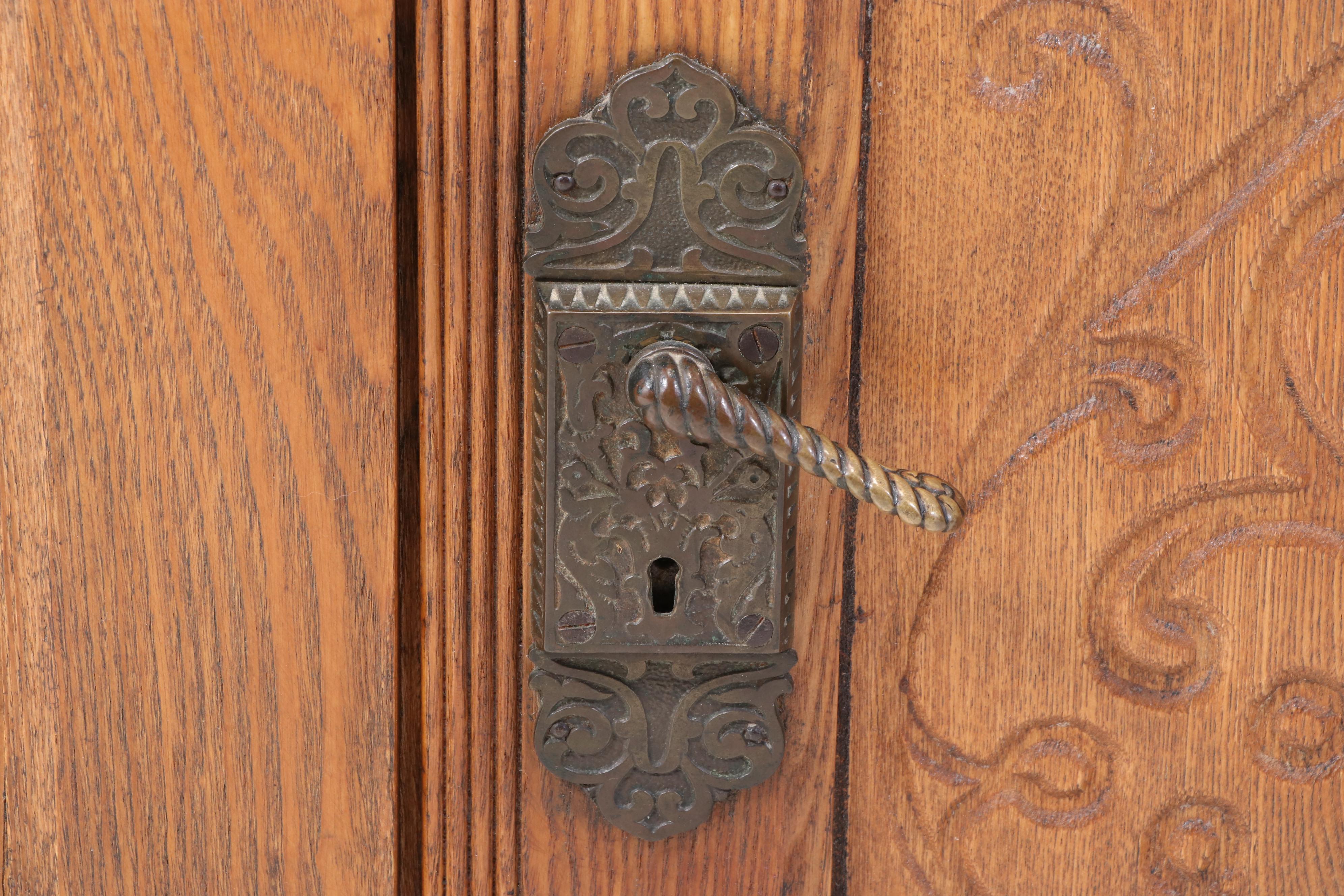 Late Victorian Oak Lift-Lid Ice Box, Late 19th/Early 20th Century