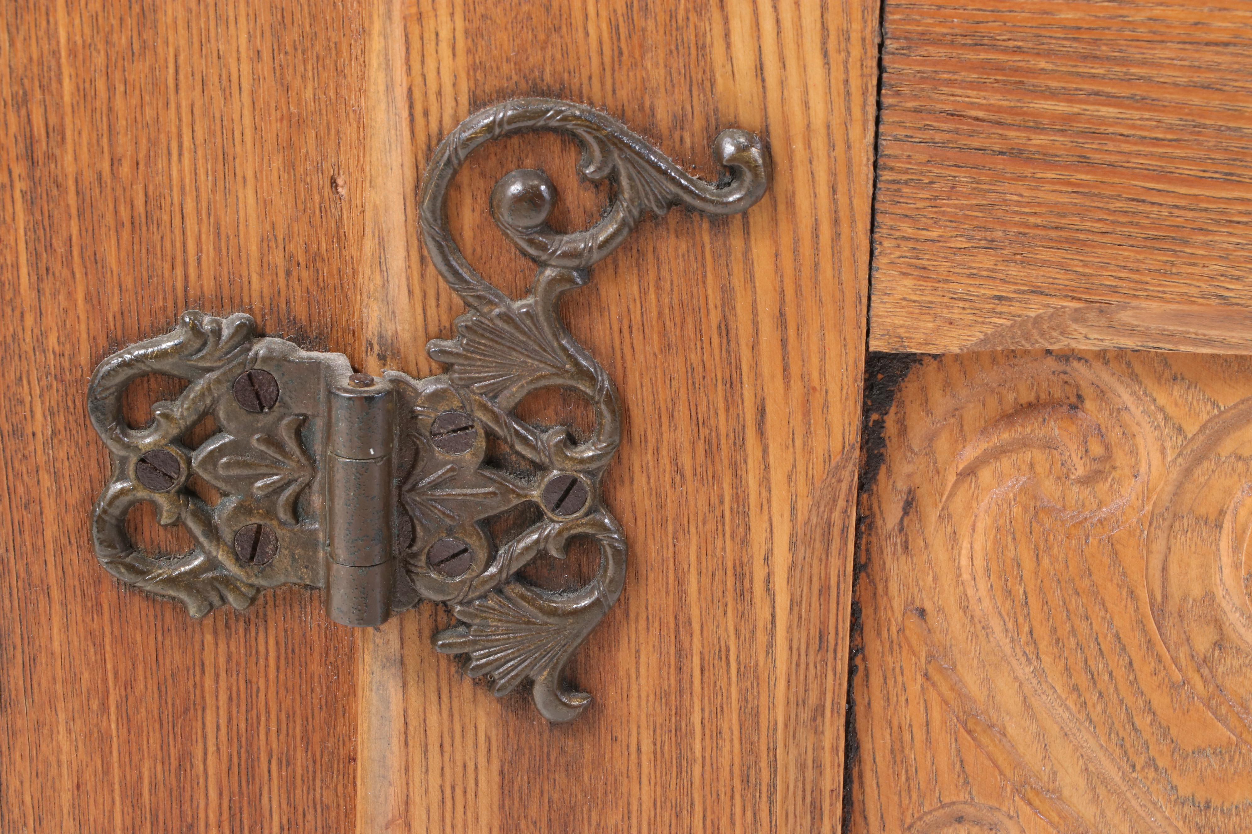 Late Victorian Oak Lift-Lid Ice Box, Late 19th/Early 20th Century