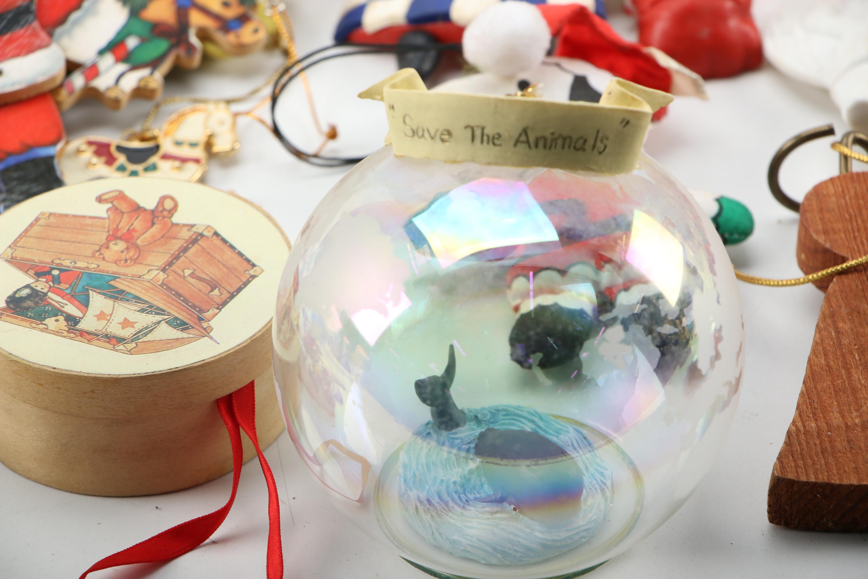 Wood, Glass, and Other Ornament Assortment Including Disney's "101 Dalmatians"