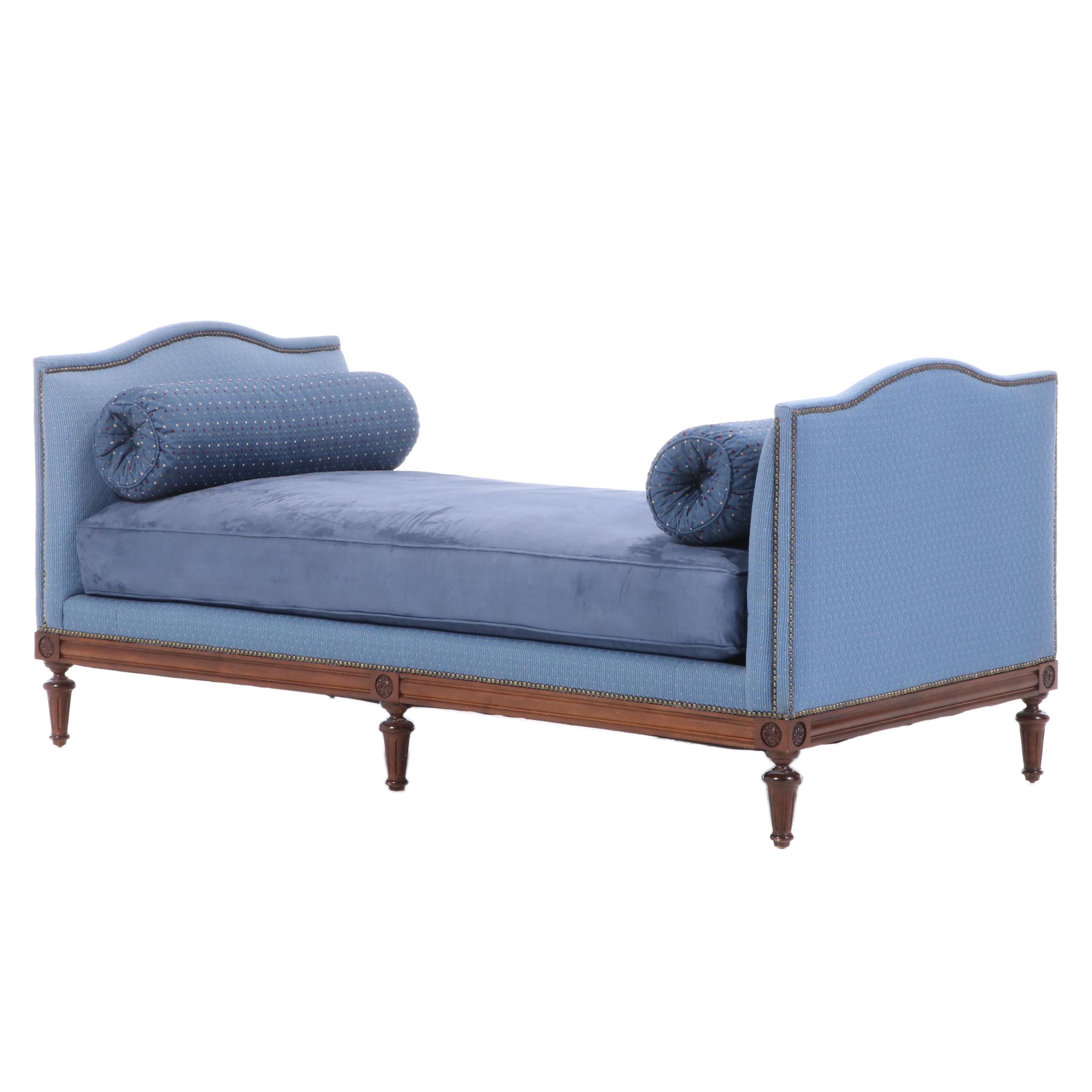 Upholstered Settee with Bolster Accent Pillows