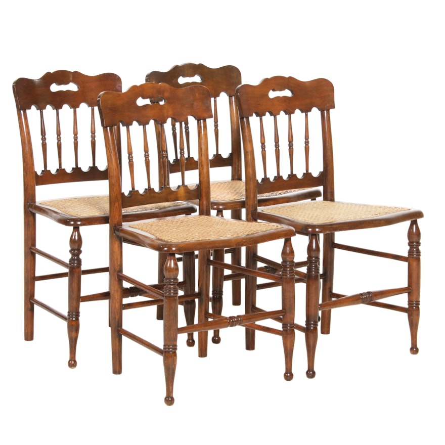 Victorian Caned  Walnut Side Chairs, Early to Mid 20th Century