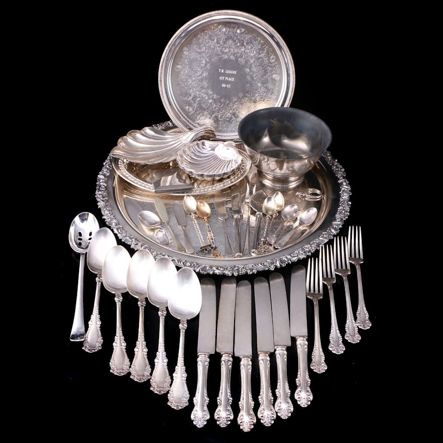 English and American Silver Plate Flatware and Serving Pieces