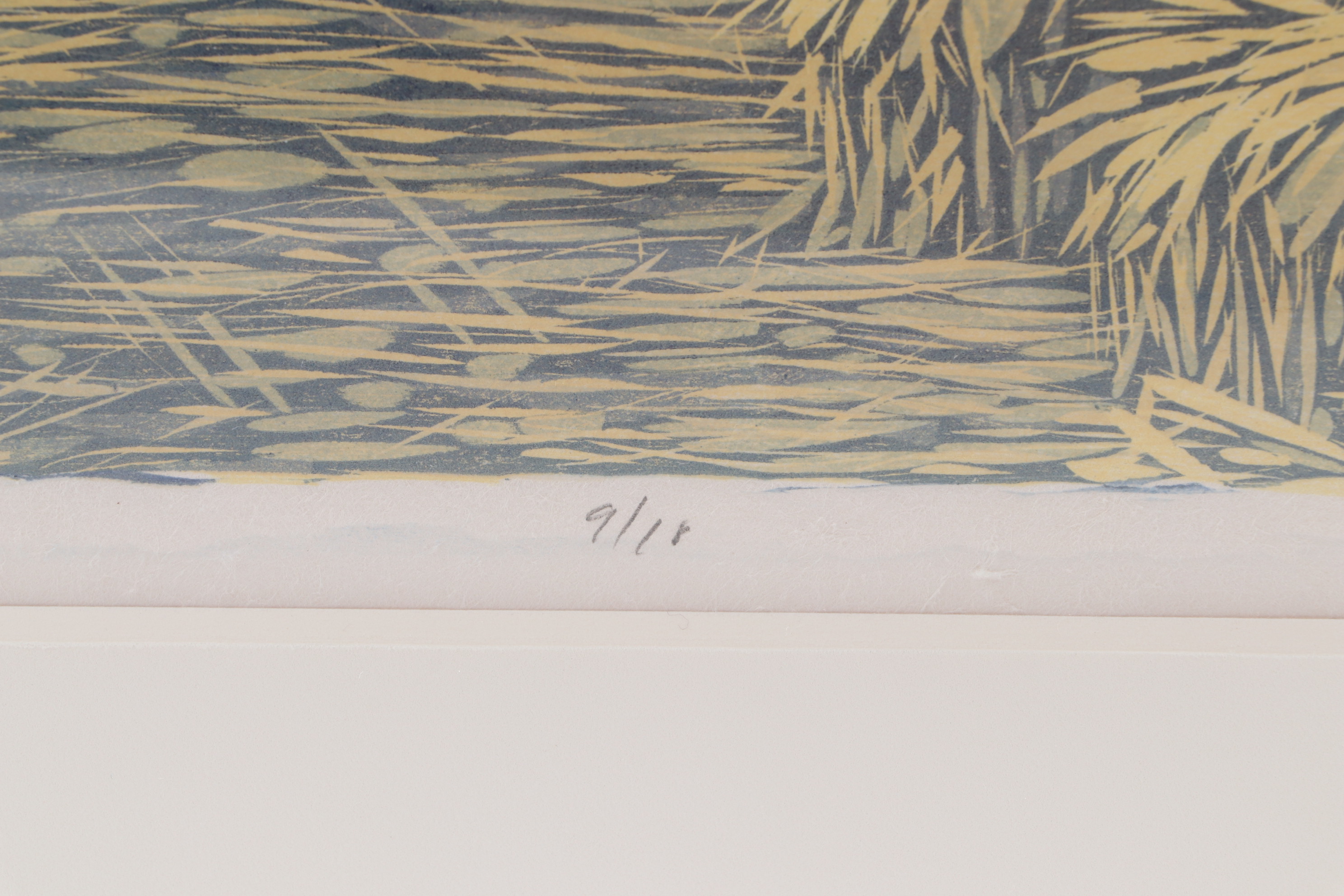 Kim Vito Woodcut Print "Wheat Stacks"