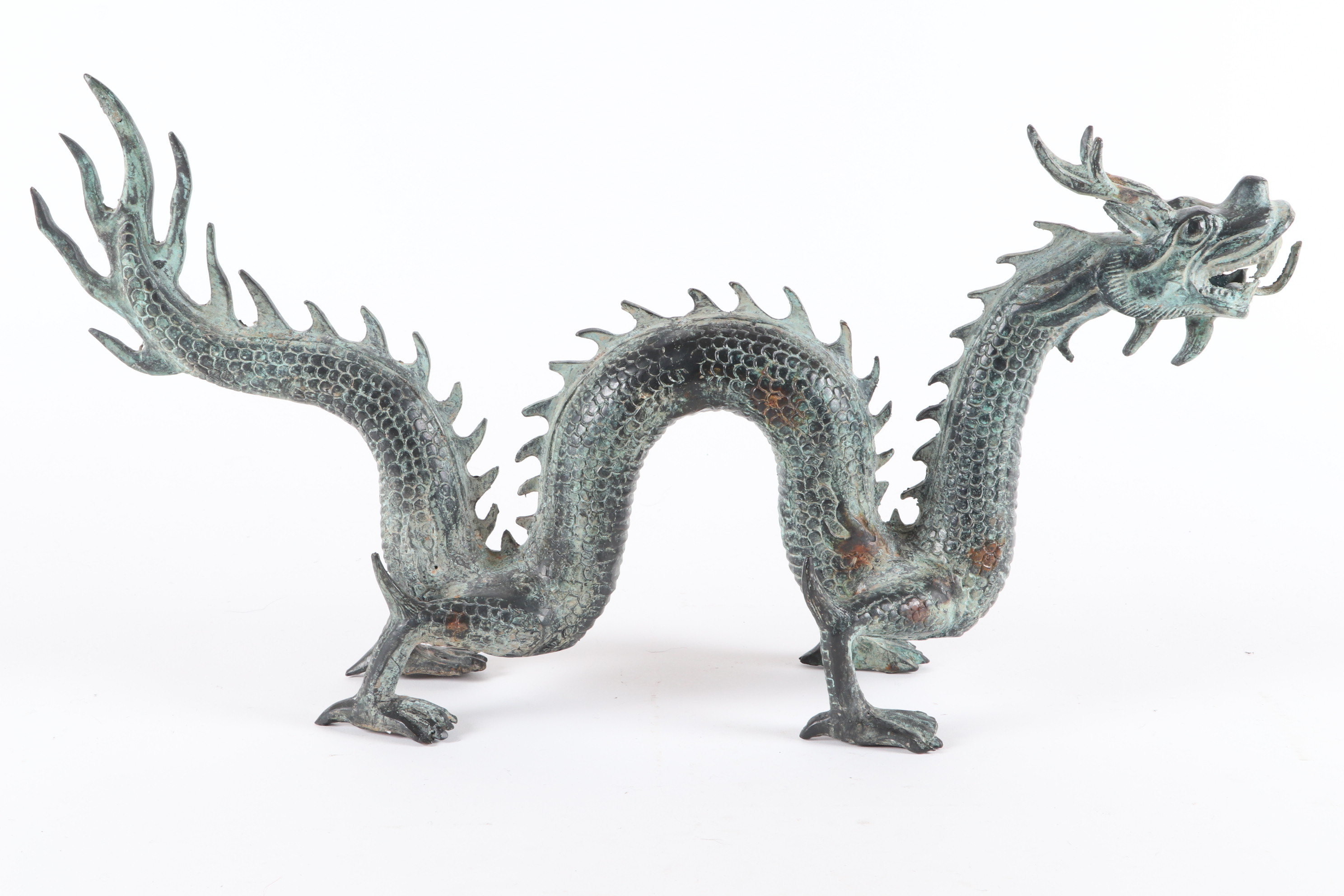 Patinated Metal Chinese Dragon Figurine