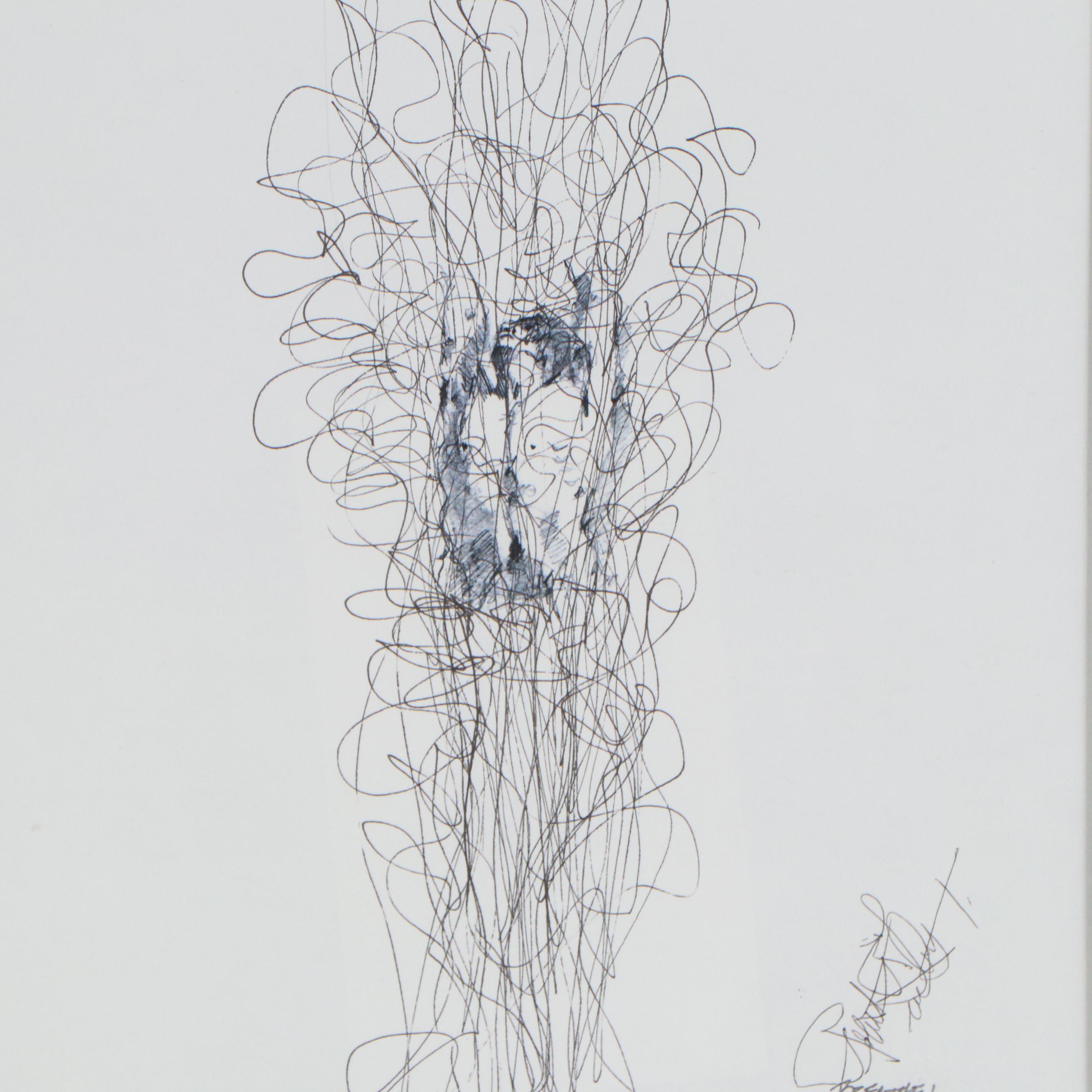 Robert Lackney Embellished Giclée "Breathe Light Exhale Love"