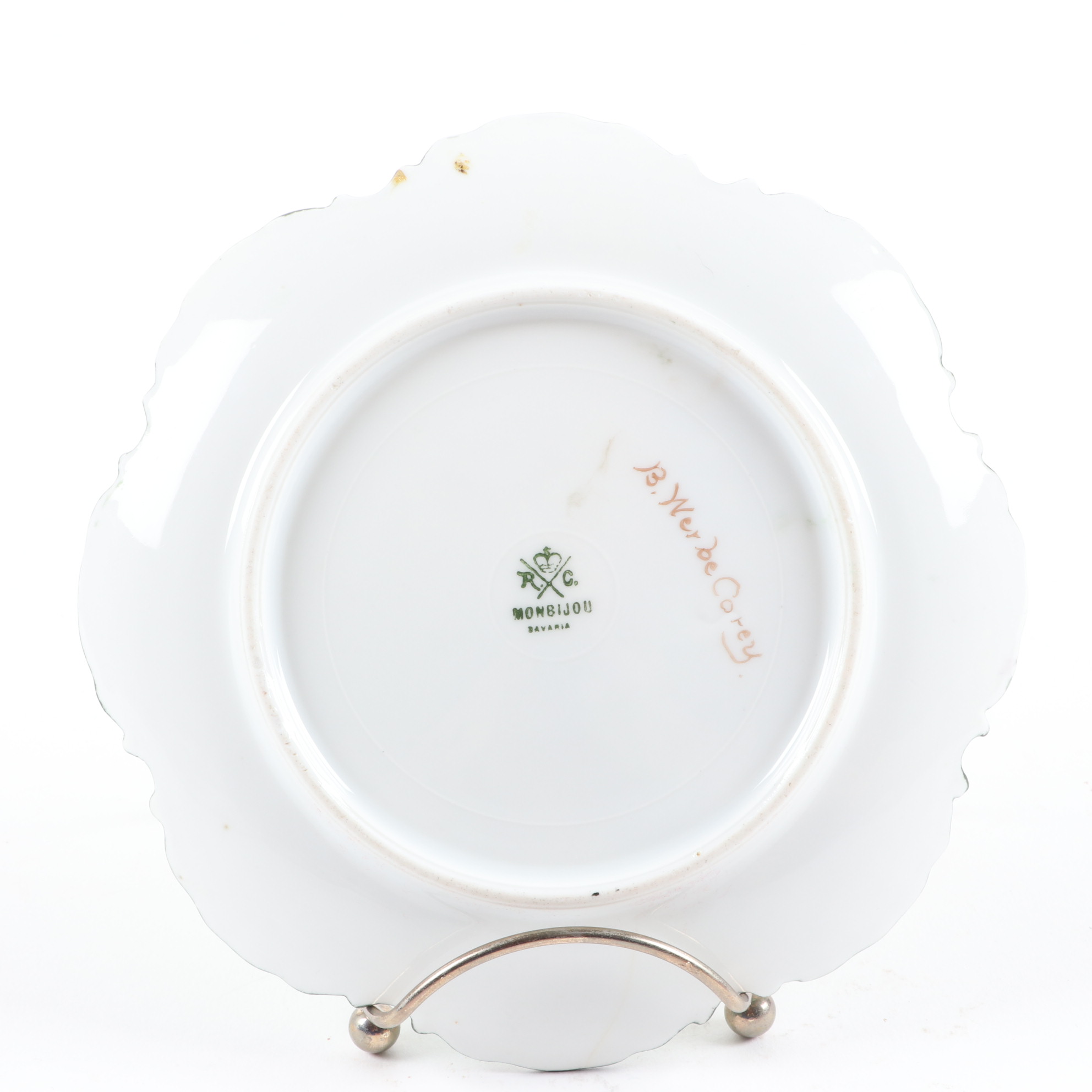 Haviland Hand-Painted Porcelain Plate and Other German Hand-Painted Dinnerware