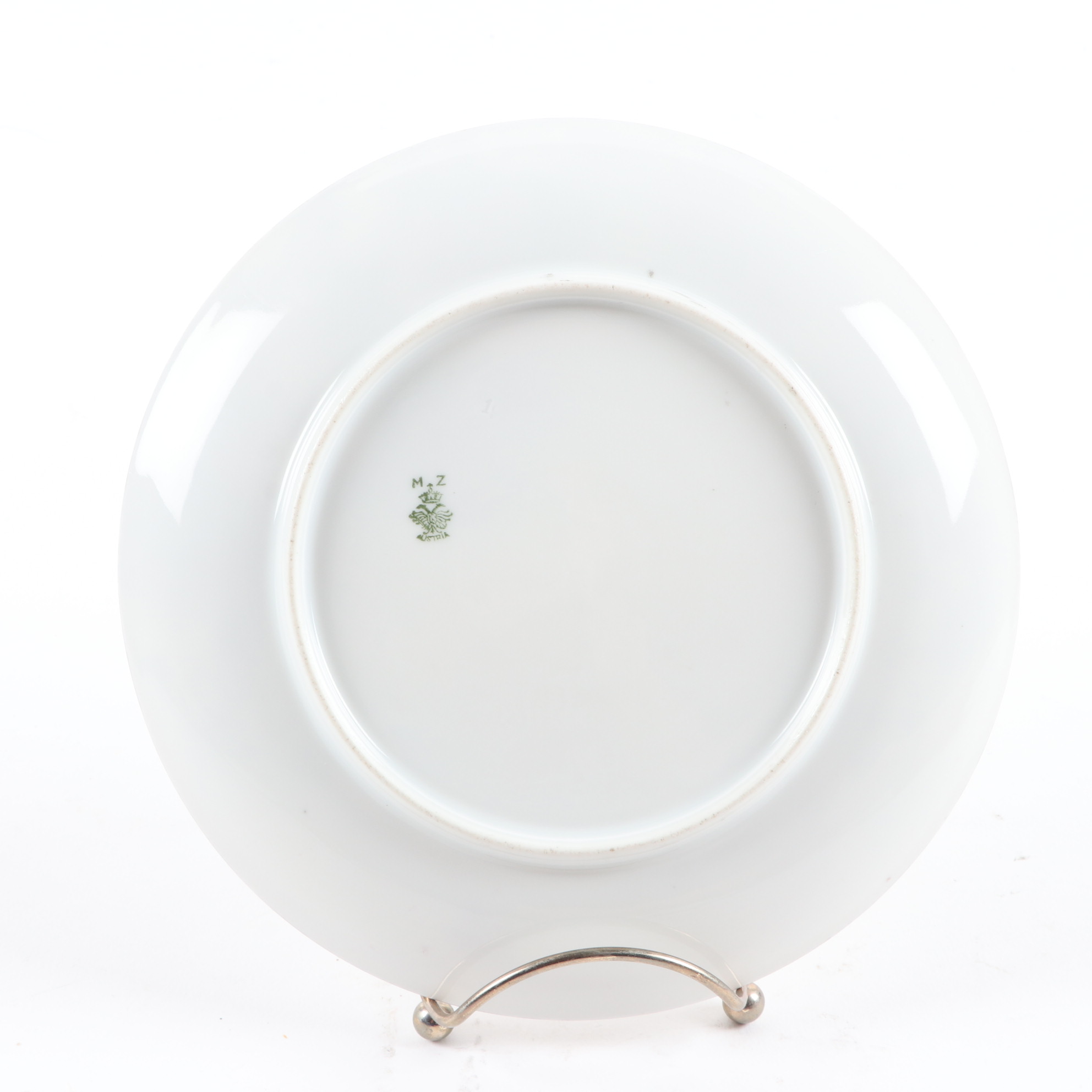 Haviland Hand-Painted Porcelain Plate and Other German Hand-Painted Dinnerware