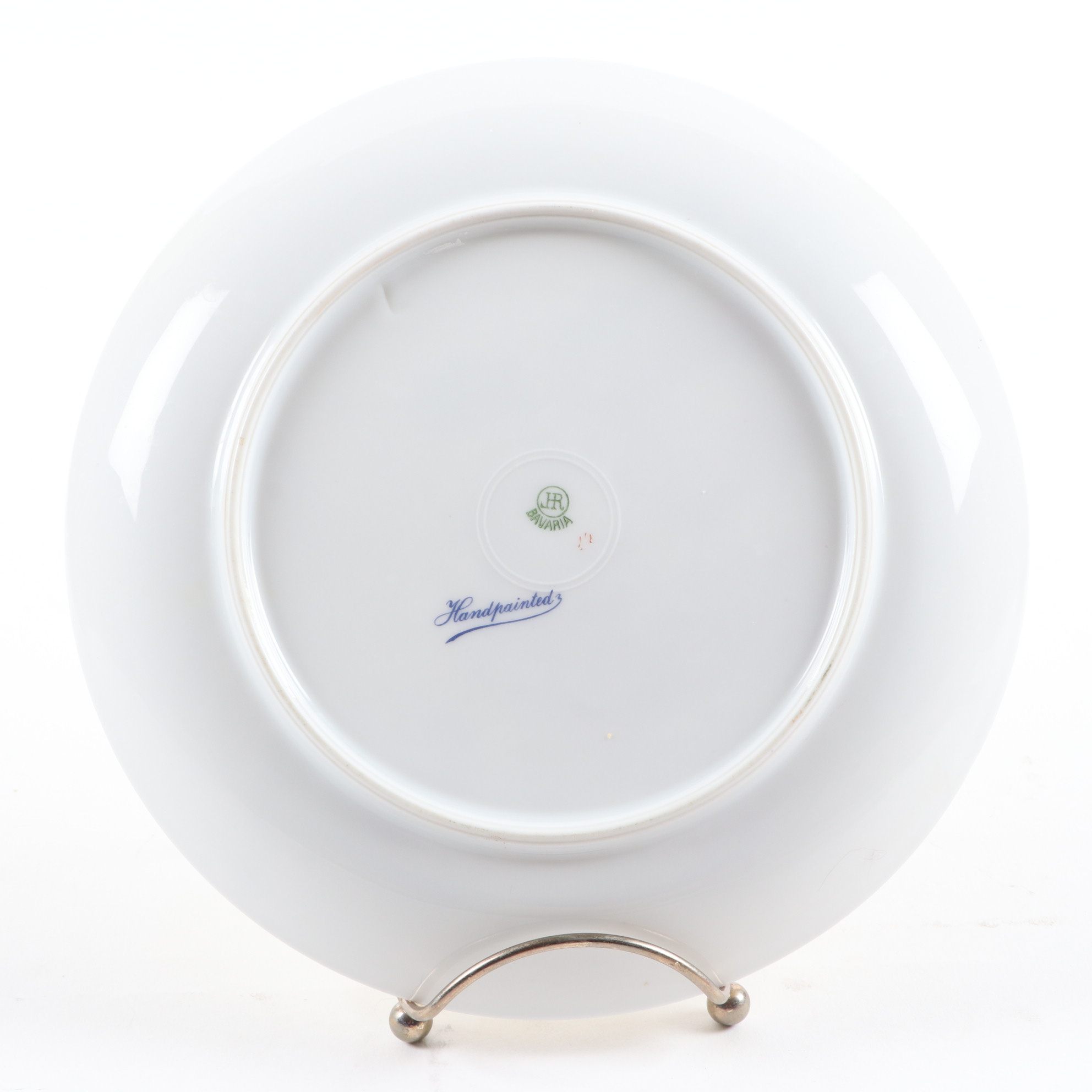 Haviland Hand-Painted Porcelain Plate and Other German Hand-Painted Dinnerware