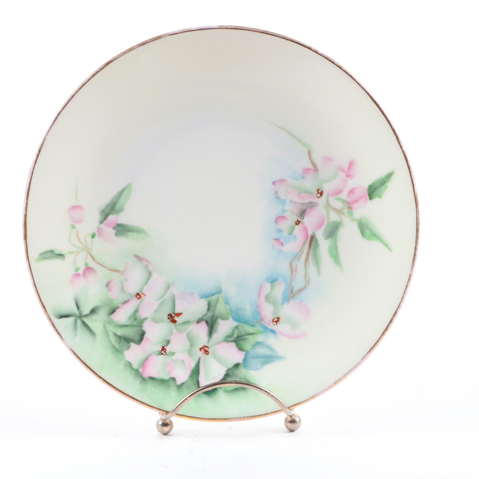 Haviland Hand-Painted Porcelain Plate and Other German Hand-Painted Dinnerware