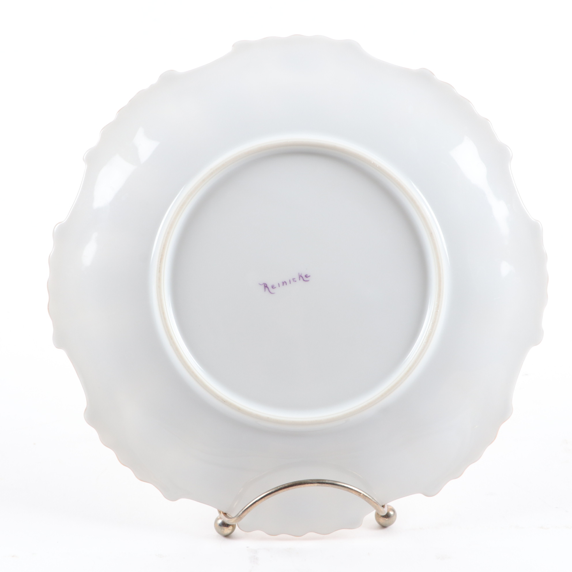 Haviland Hand-Painted Porcelain Plate and Other German Hand-Painted Dinnerware