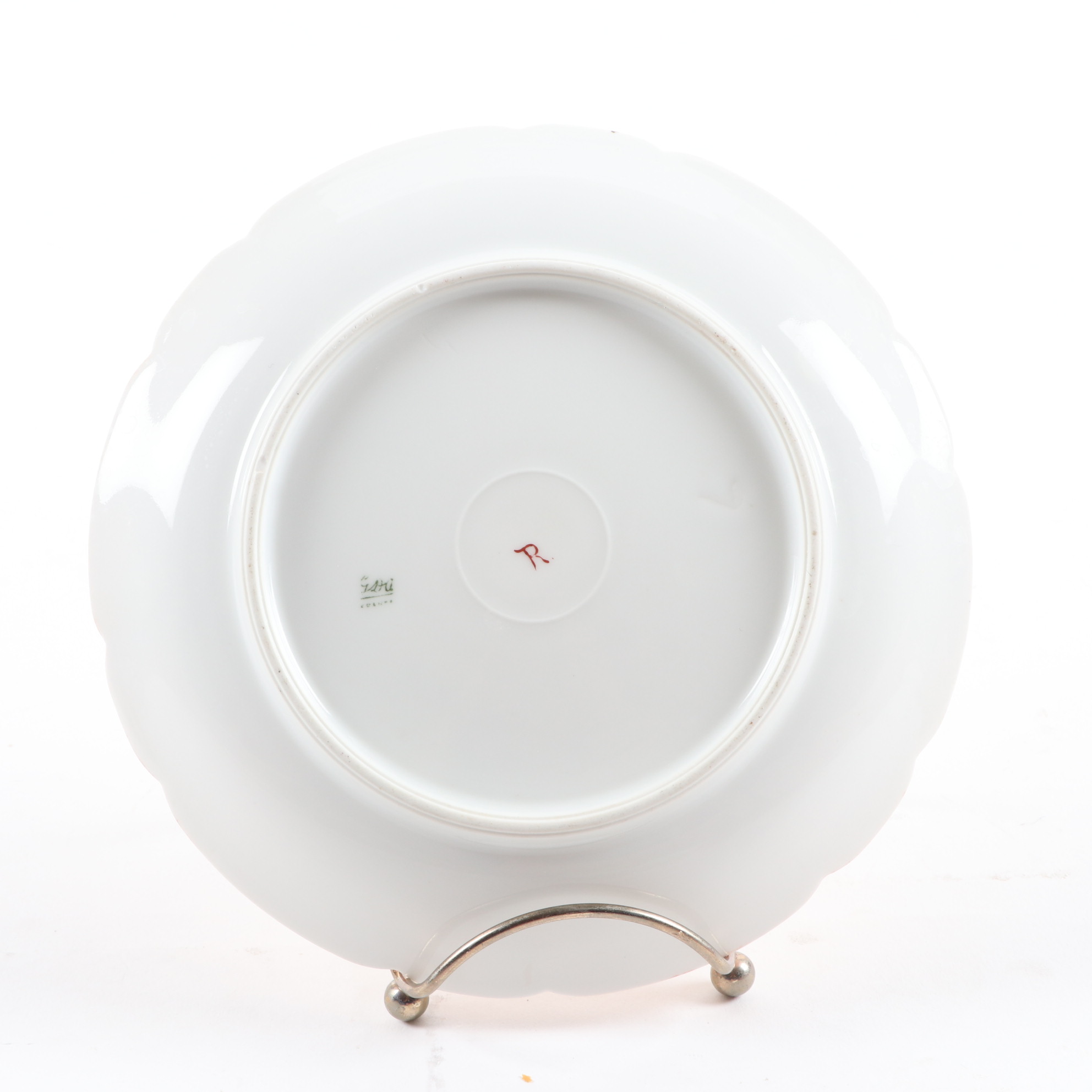 Haviland Hand-Painted Porcelain Plate and Other German Hand-Painted Dinnerware