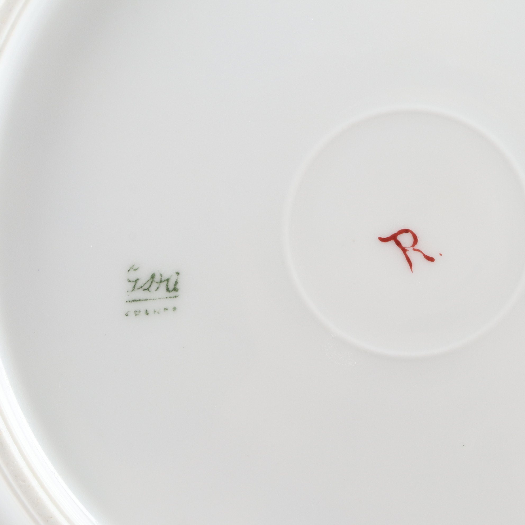 Haviland Hand-Painted Porcelain Plate and Other German Hand-Painted Dinnerware