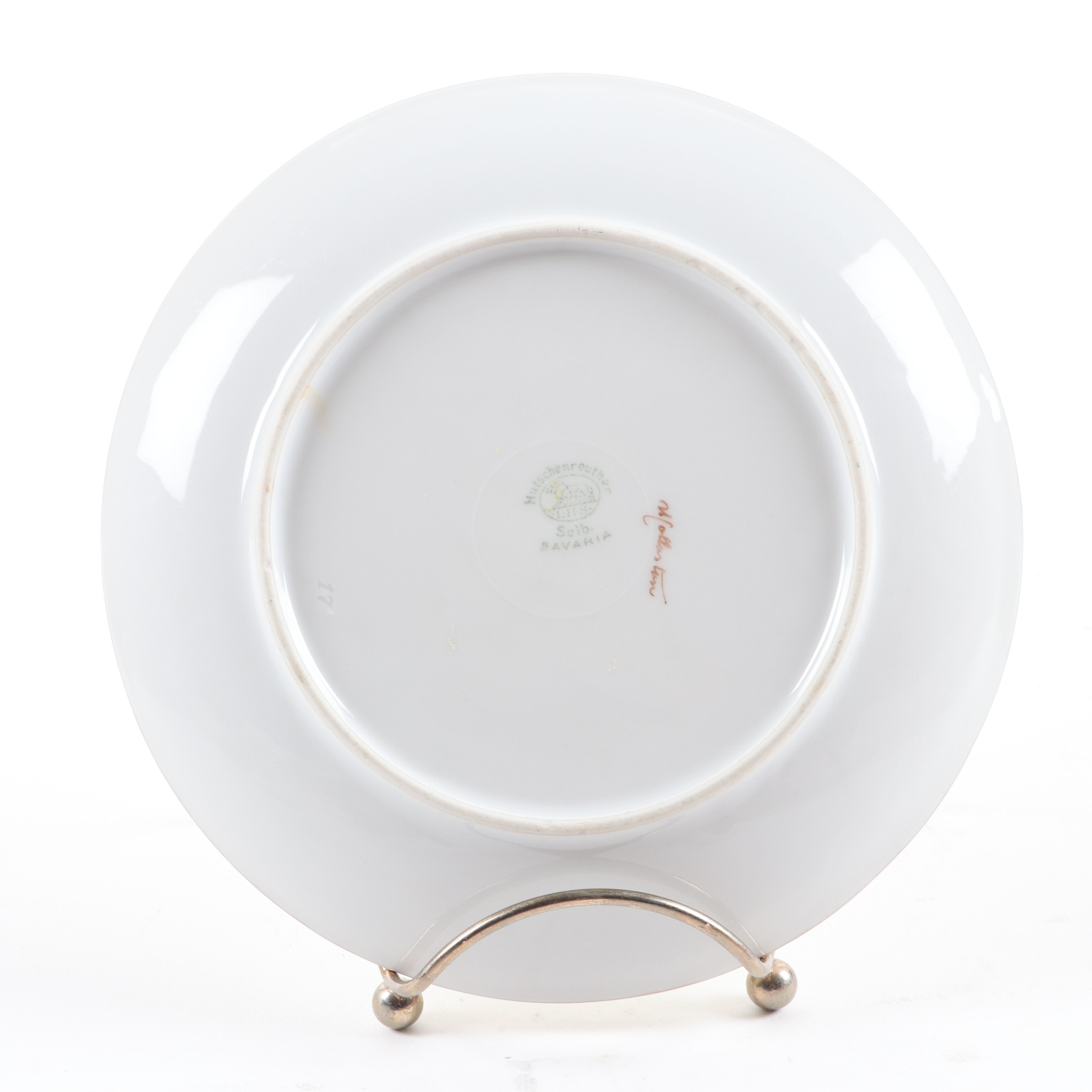 Haviland Hand-Painted Porcelain Plate and Other German Hand-Painted Dinnerware