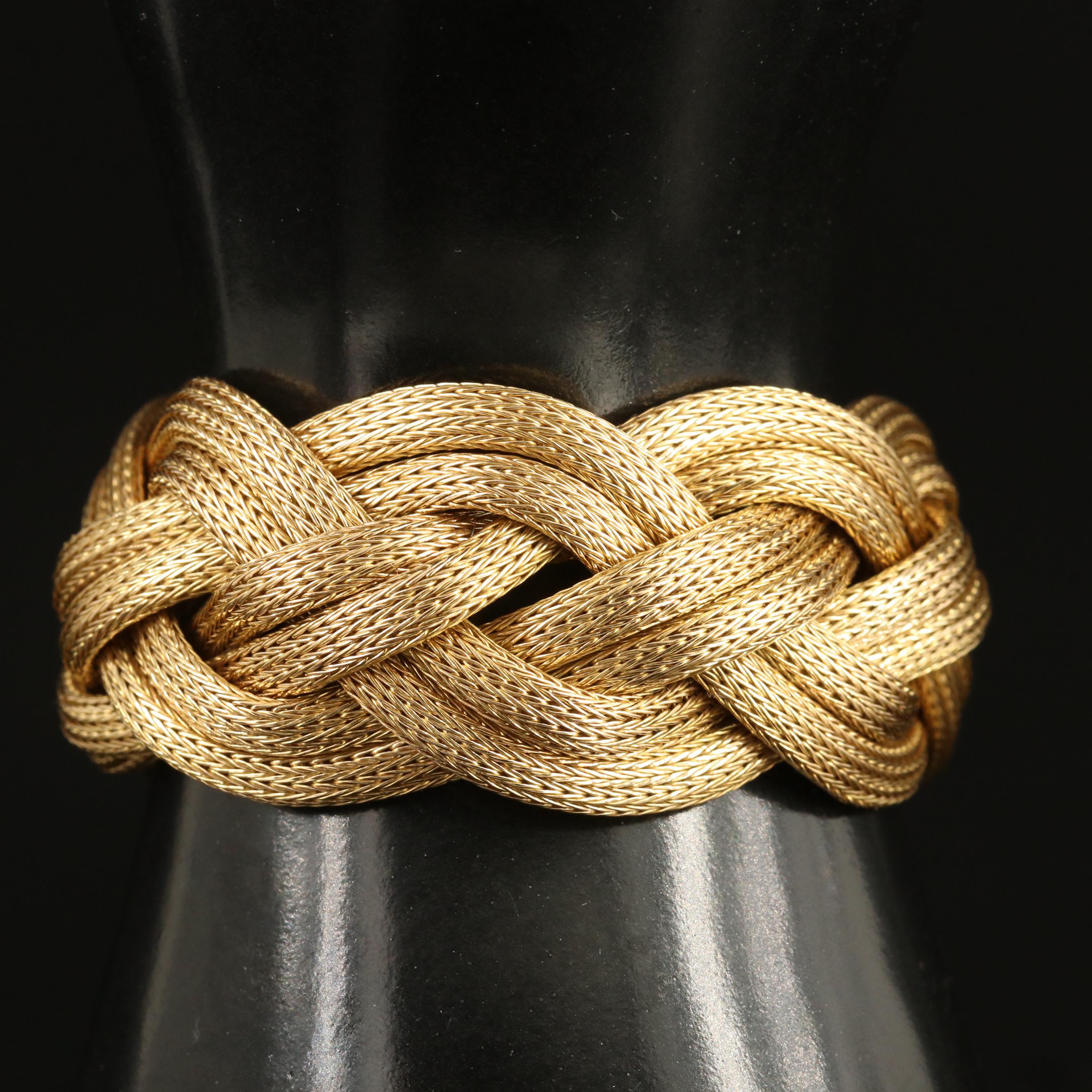 18K Braided Foxtail Chain Bracelet