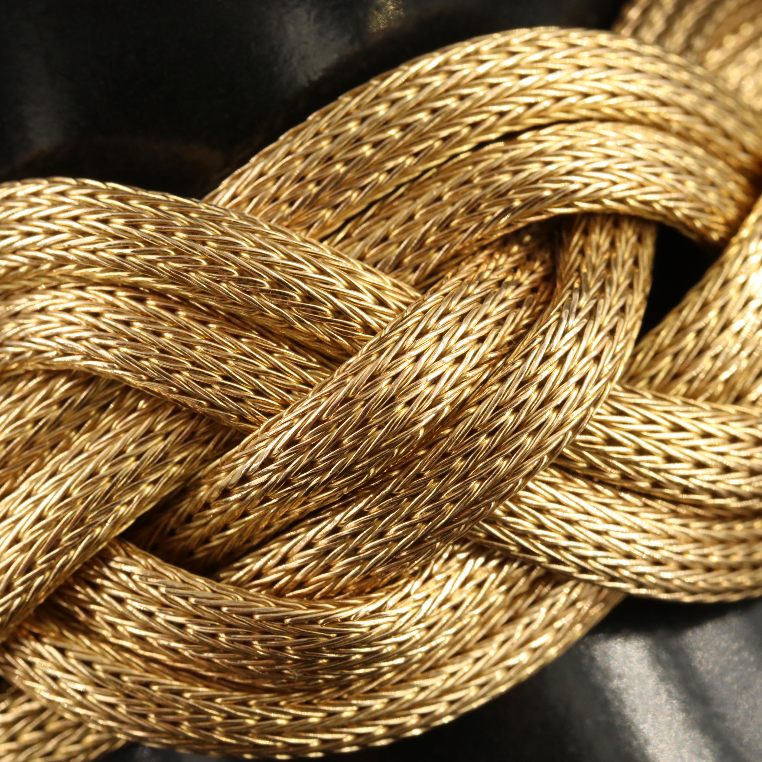 18K Braided Foxtail Chain Bracelet