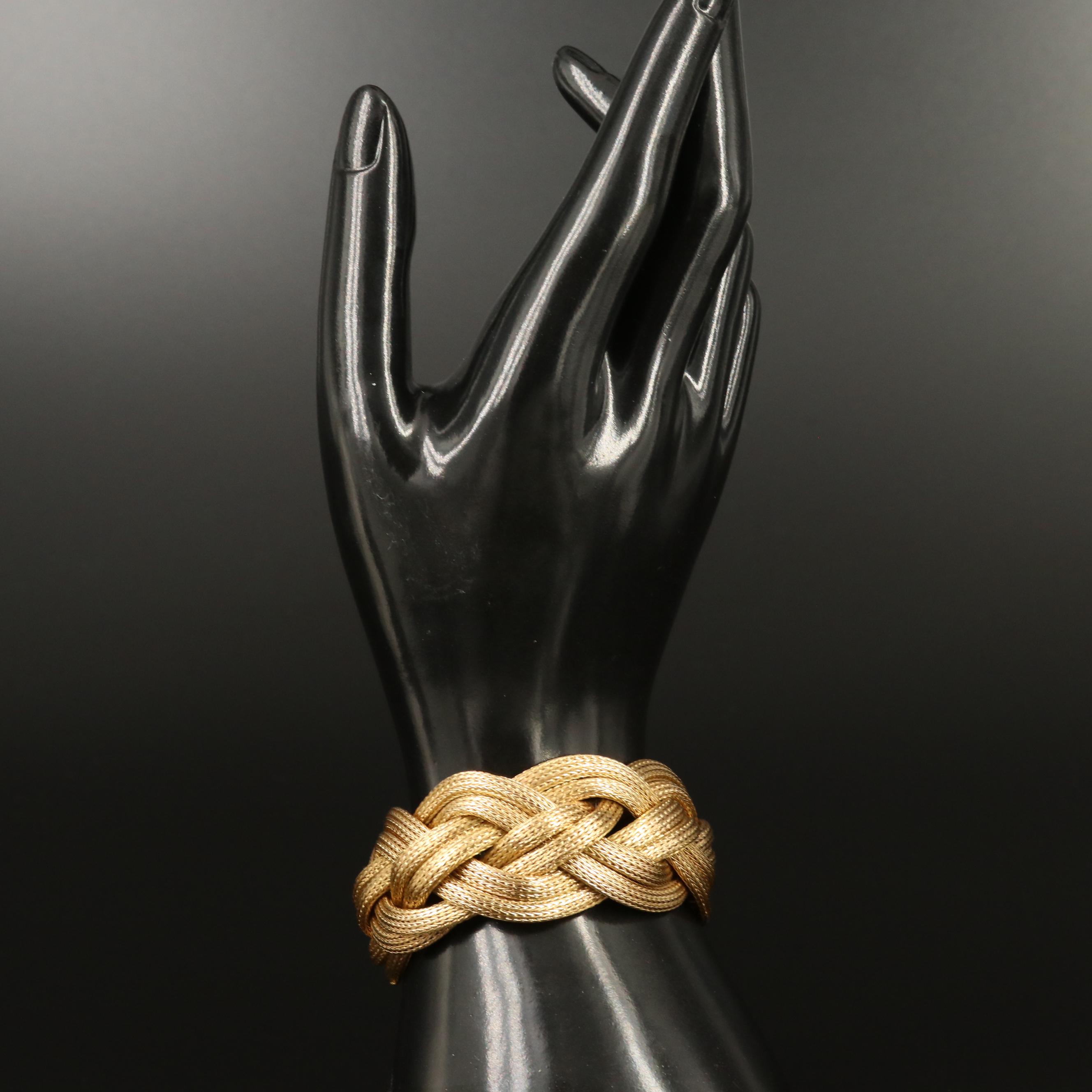 18K Braided Foxtail Chain Bracelet