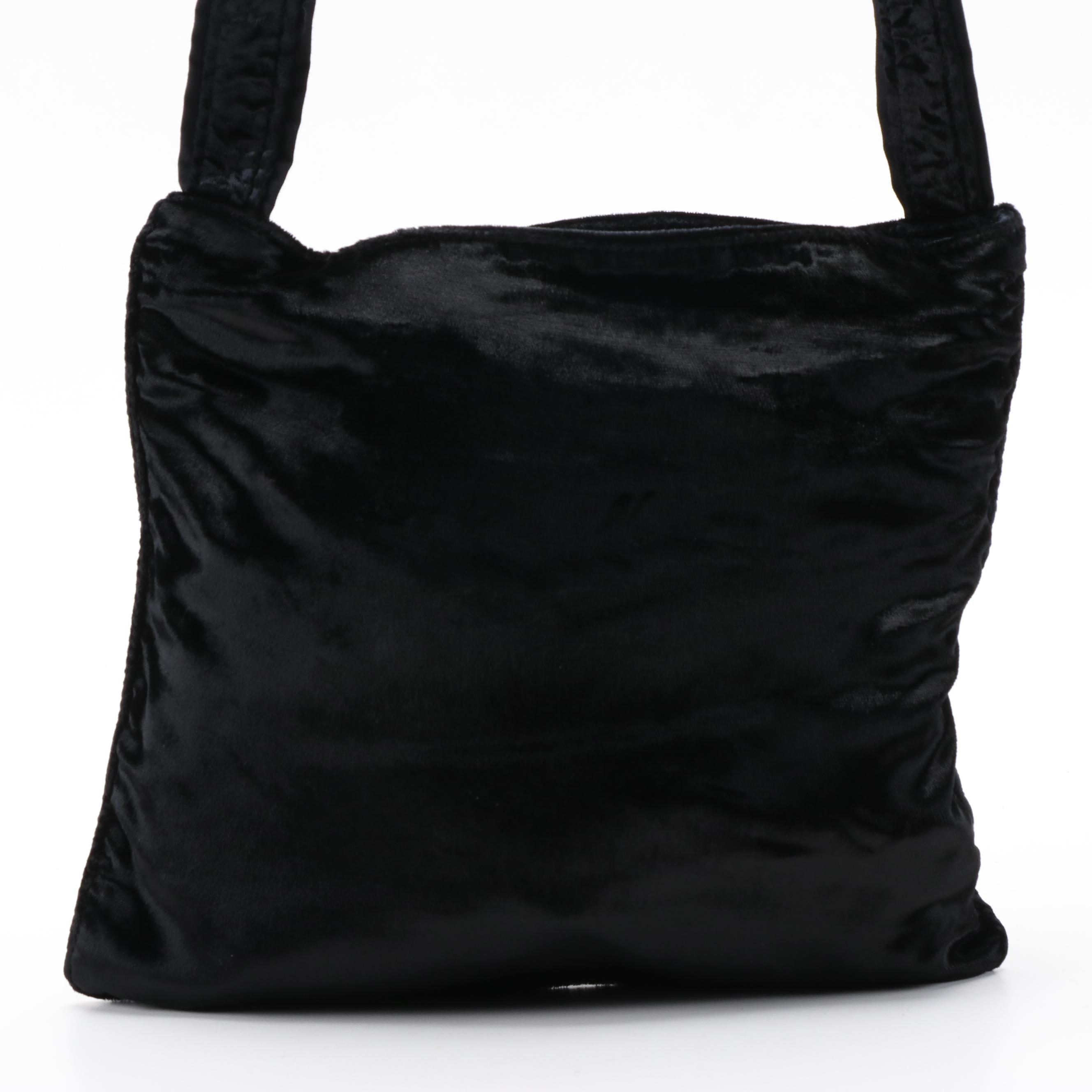 Prada Black Velour Crossbody Bag
