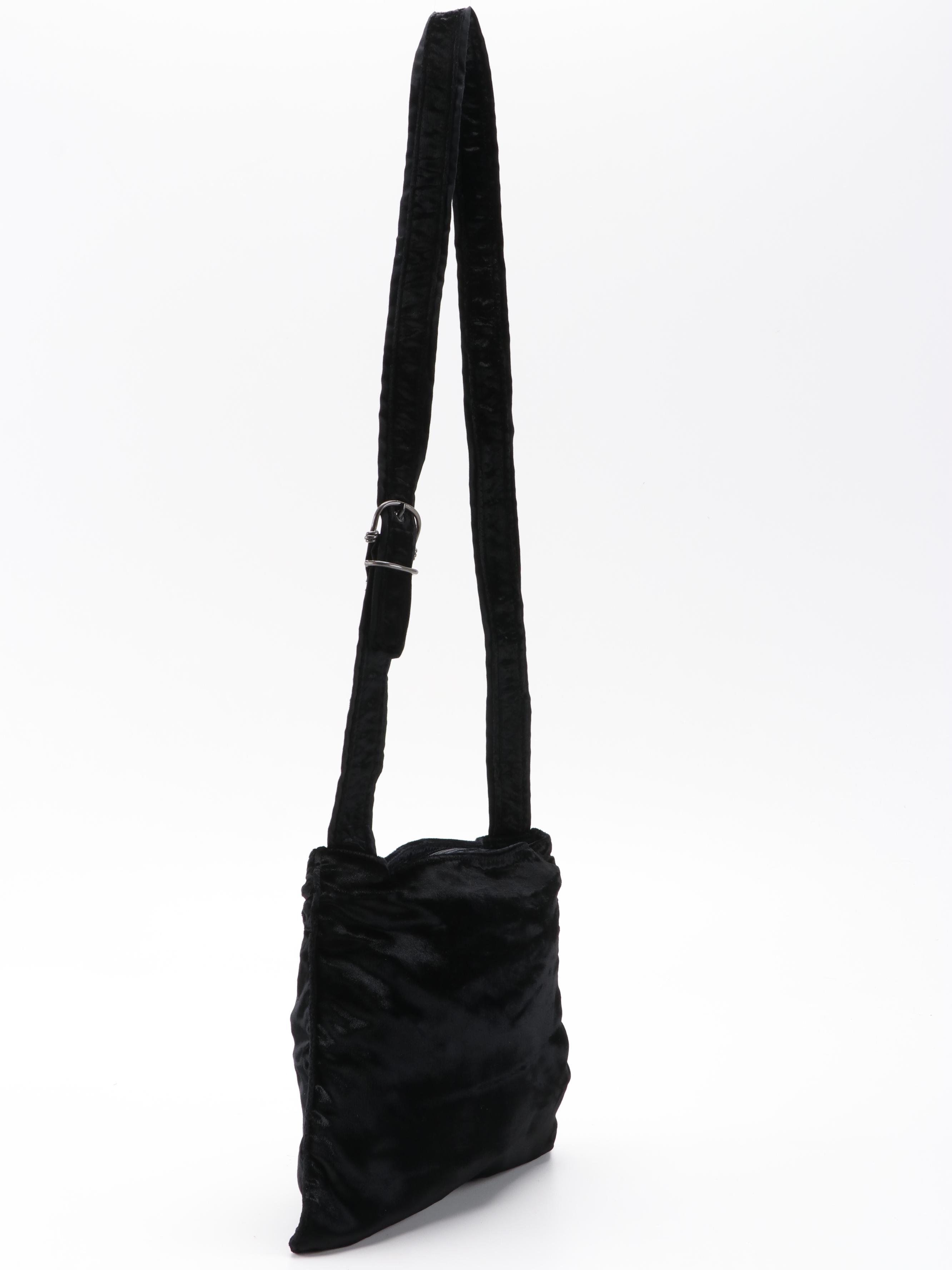 Prada Black Velour Crossbody Bag