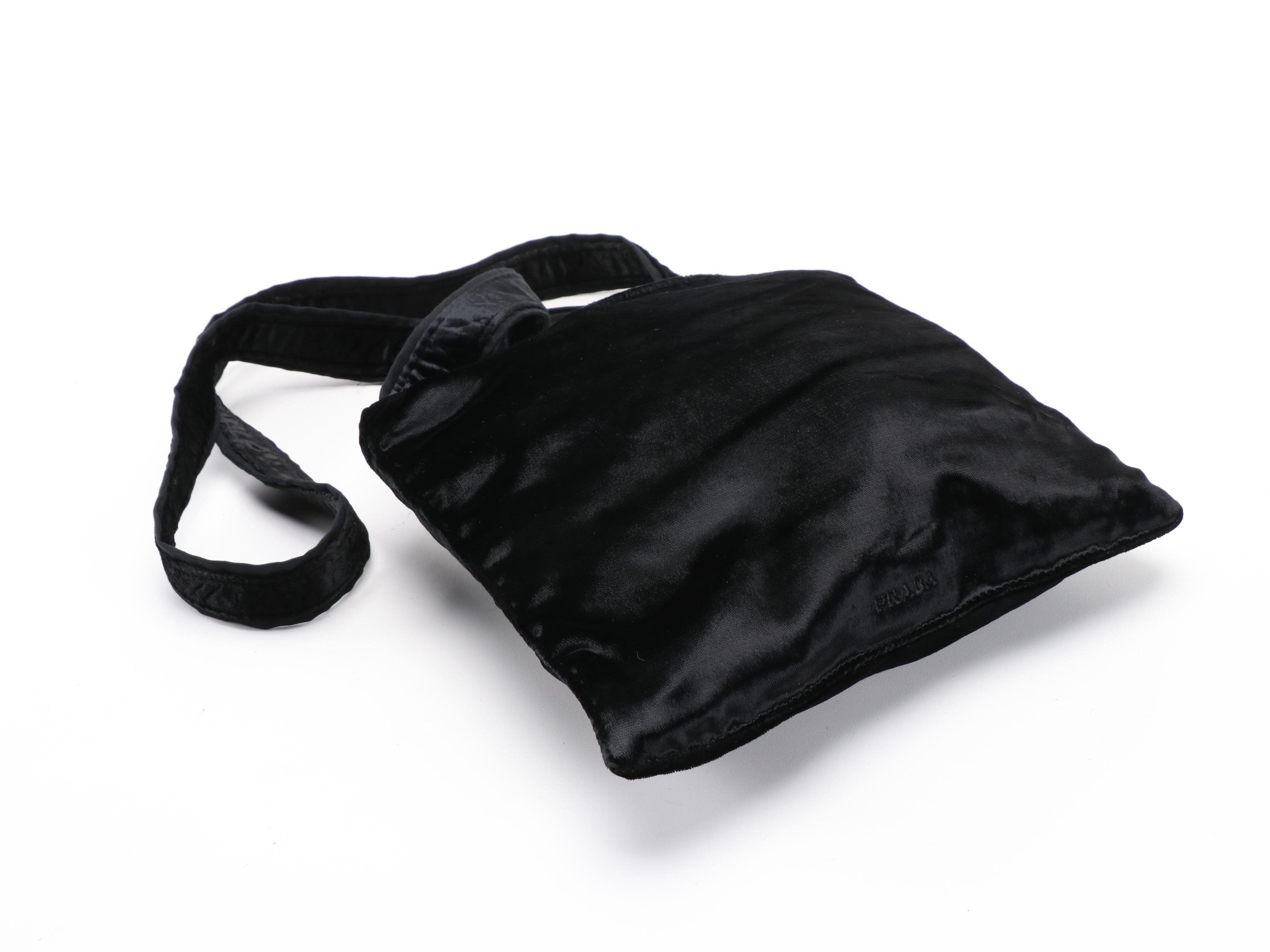 Prada Black Velour Crossbody Bag