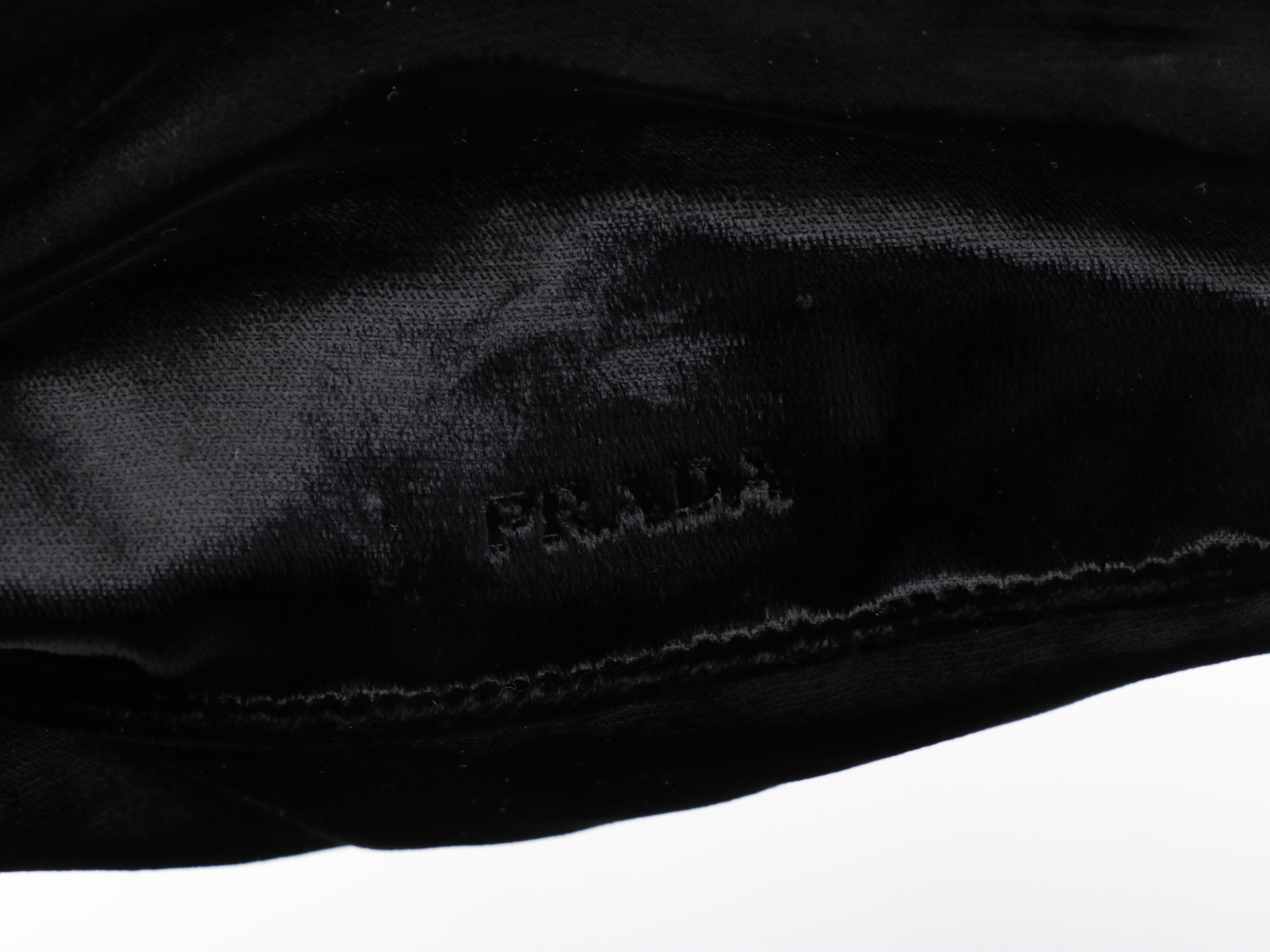 Prada Black Velour Crossbody Bag
