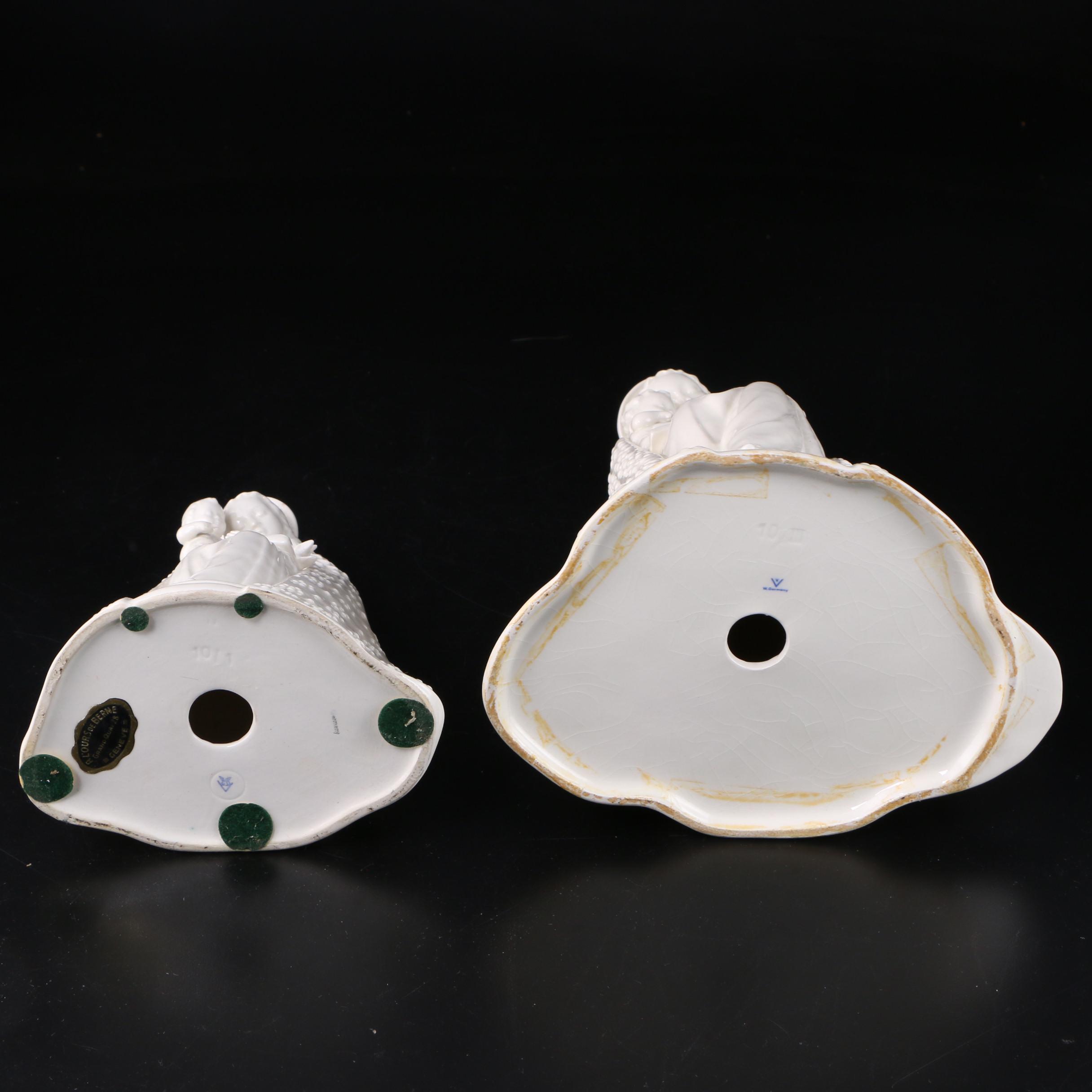 M.J. Hummel "Flower Madonna" White Porcelain Figurines, Mid to Late 20th Century