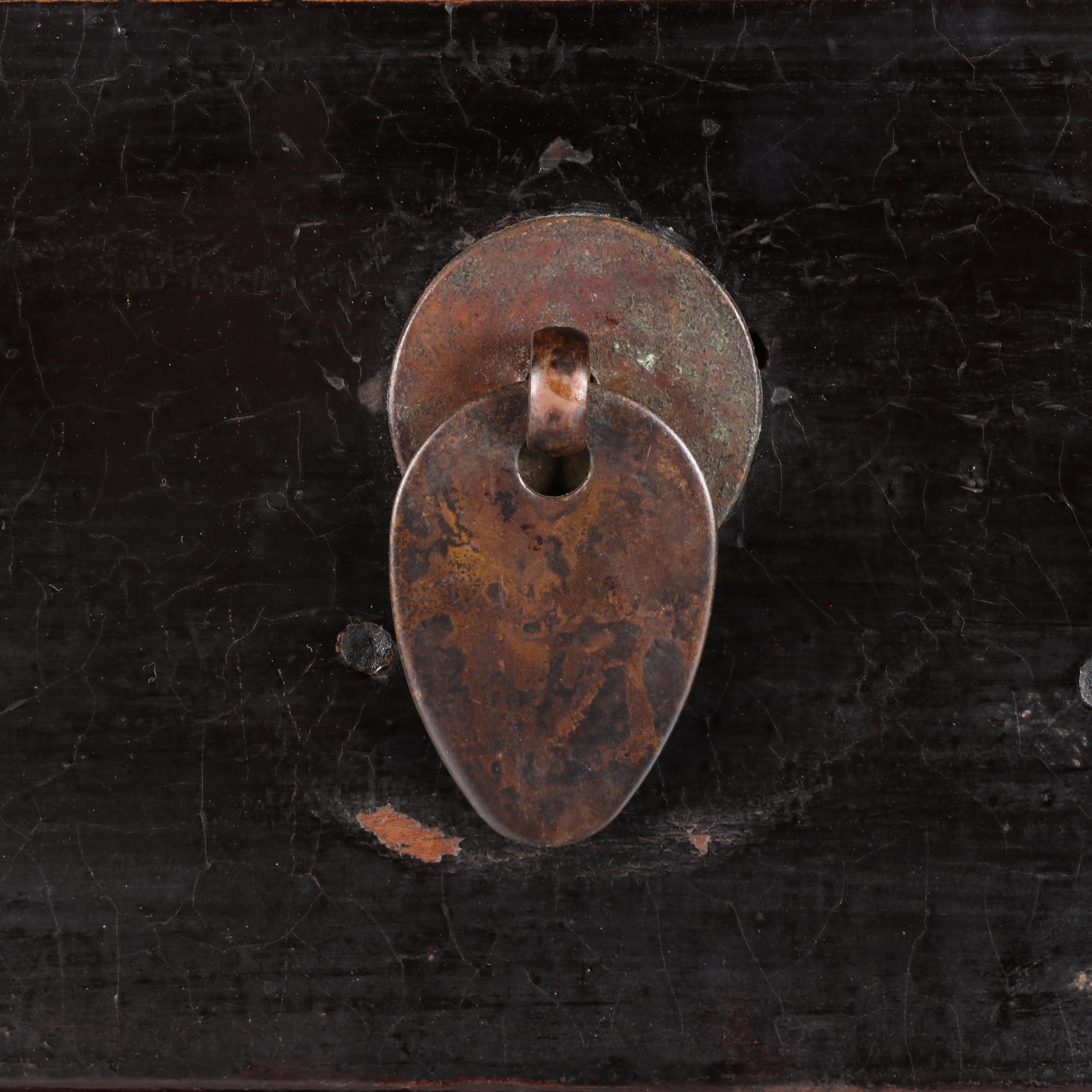 Chinese Gilt Decorated Red and Black Lacquered Wedding Cabinet, 19th Century