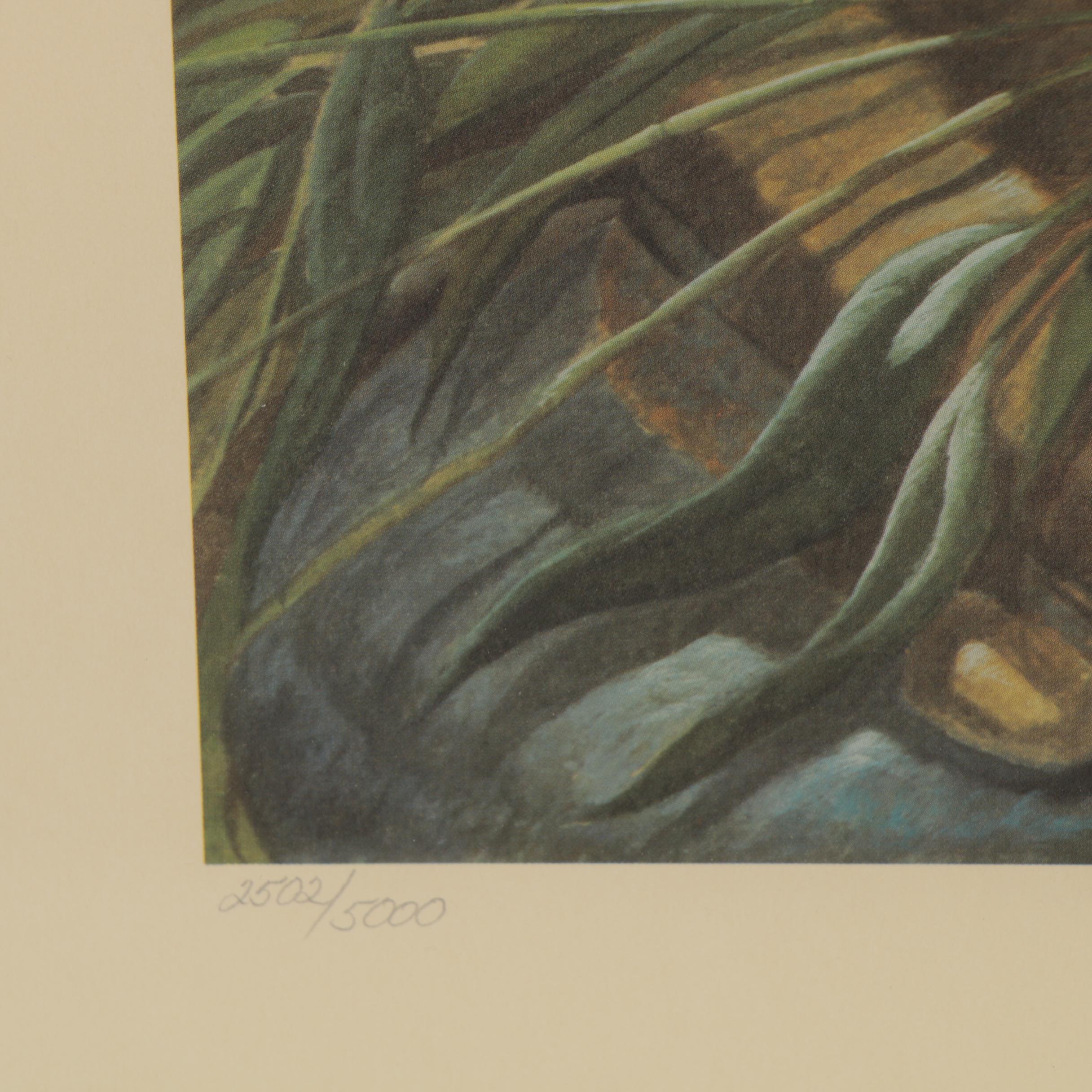 John A. Ruthven Offset Lithograph "Giant Pandas", Late 20th Century