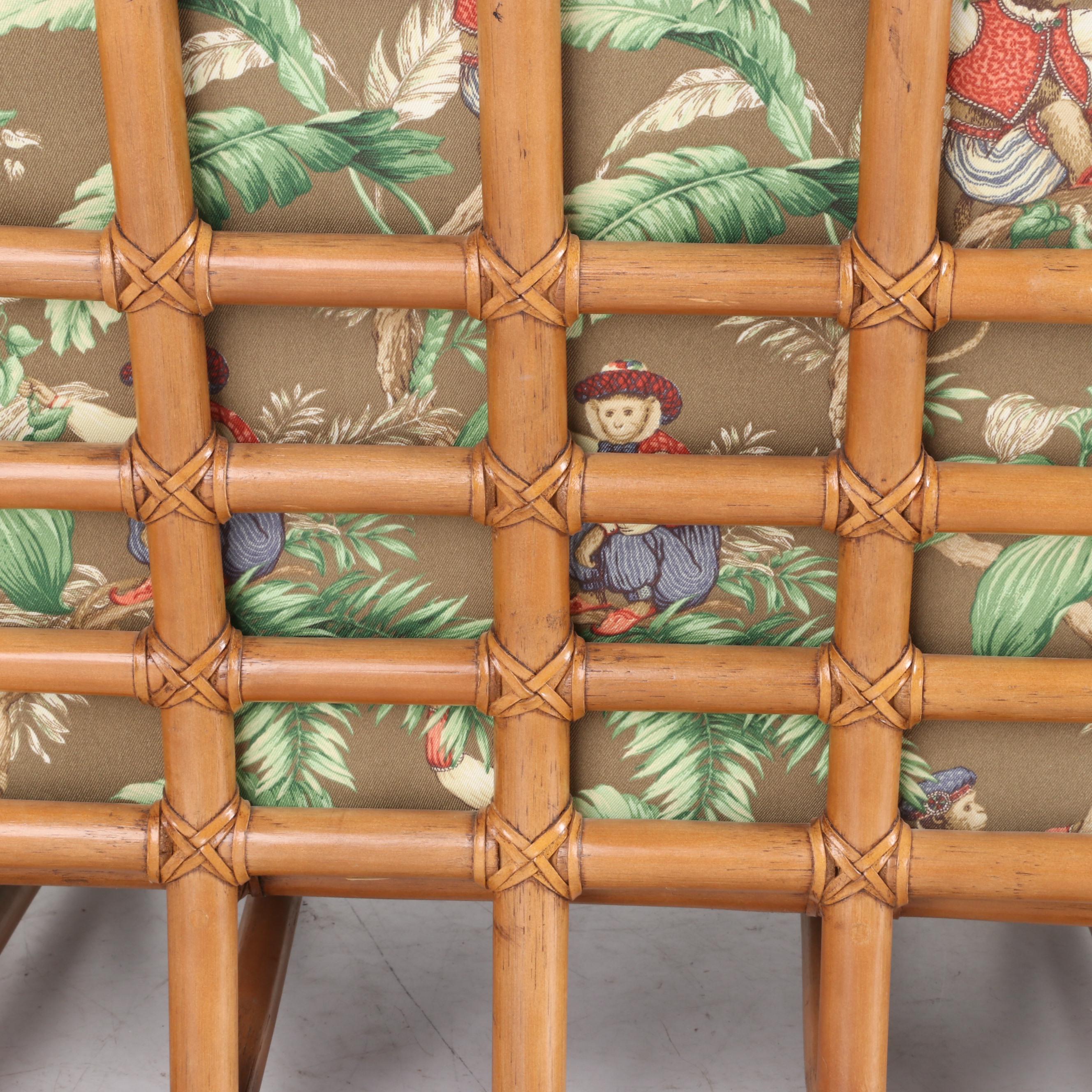 Ficks Reed Rattan Bamboo Sofa, Armchair and Ottoman