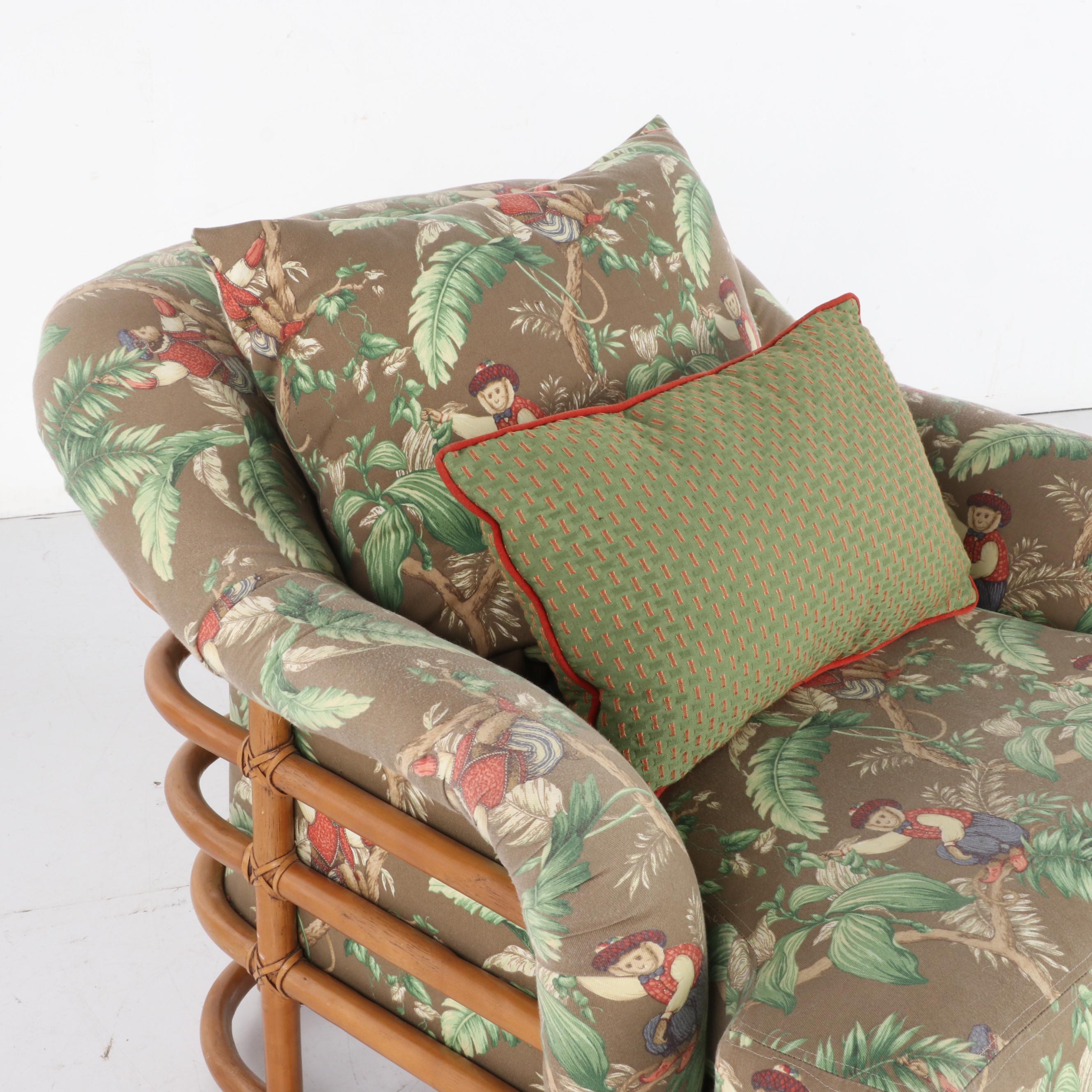 Ficks Reed Rattan Bamboo Sofa, Armchair and Ottoman