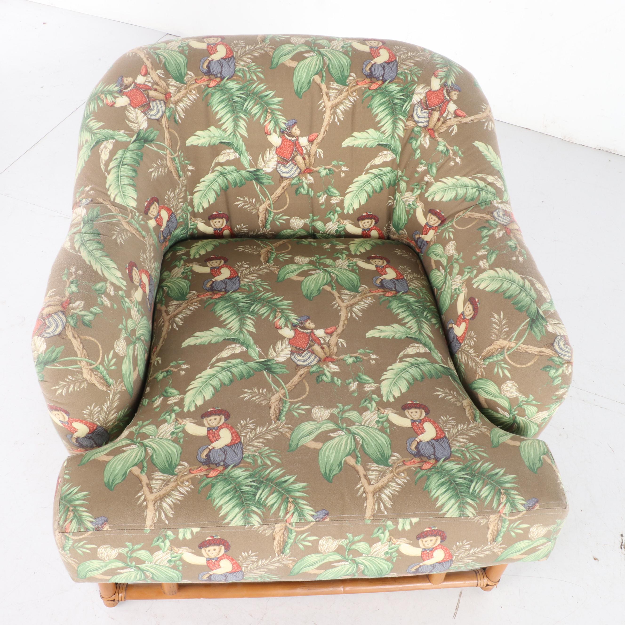 Ficks Reed Rattan Bamboo Sofa, Armchair and Ottoman